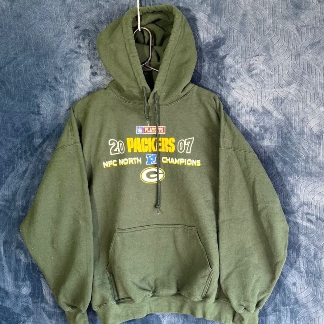 NFL VINTAGE GREEN BAY PACKERS Y2K Playoffs NFC North CHAMPIONS Green Sweater Mens XL Size US XL / EU 56 / 4 - 2 Thumbnail