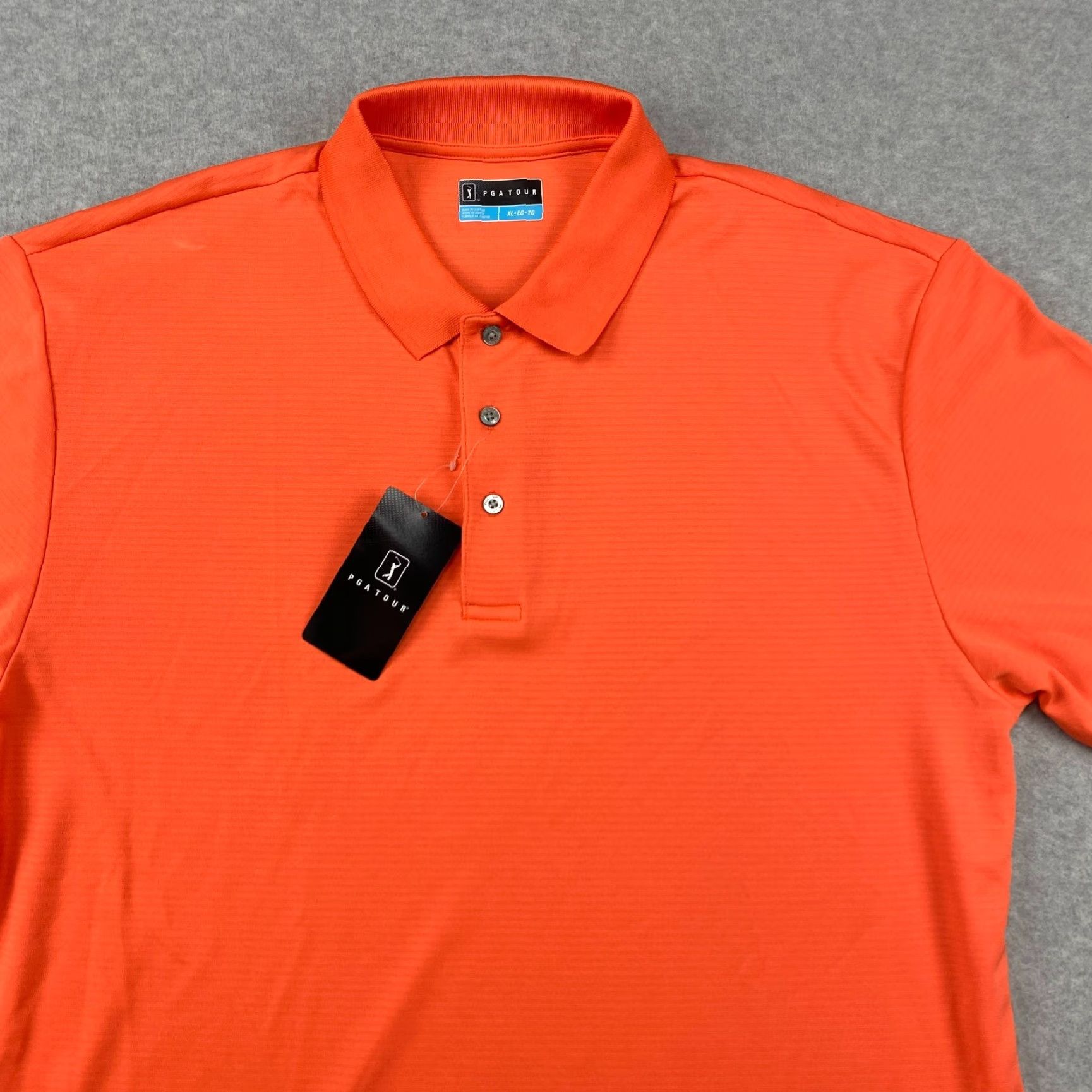 PGA Tour PGA TOUR Polo Shirt Mens XL Orange Short Sleeve Moisture Wicking UPF 50 Golf NWT Size US XL / EU 56 / 4 - 2 Thumbnail