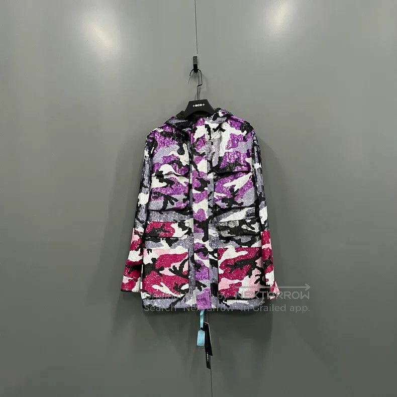 Valentino Valentino Camouflage sequin hooded jacket Size L / US 10 / IT 46 - 1 Thumbnail