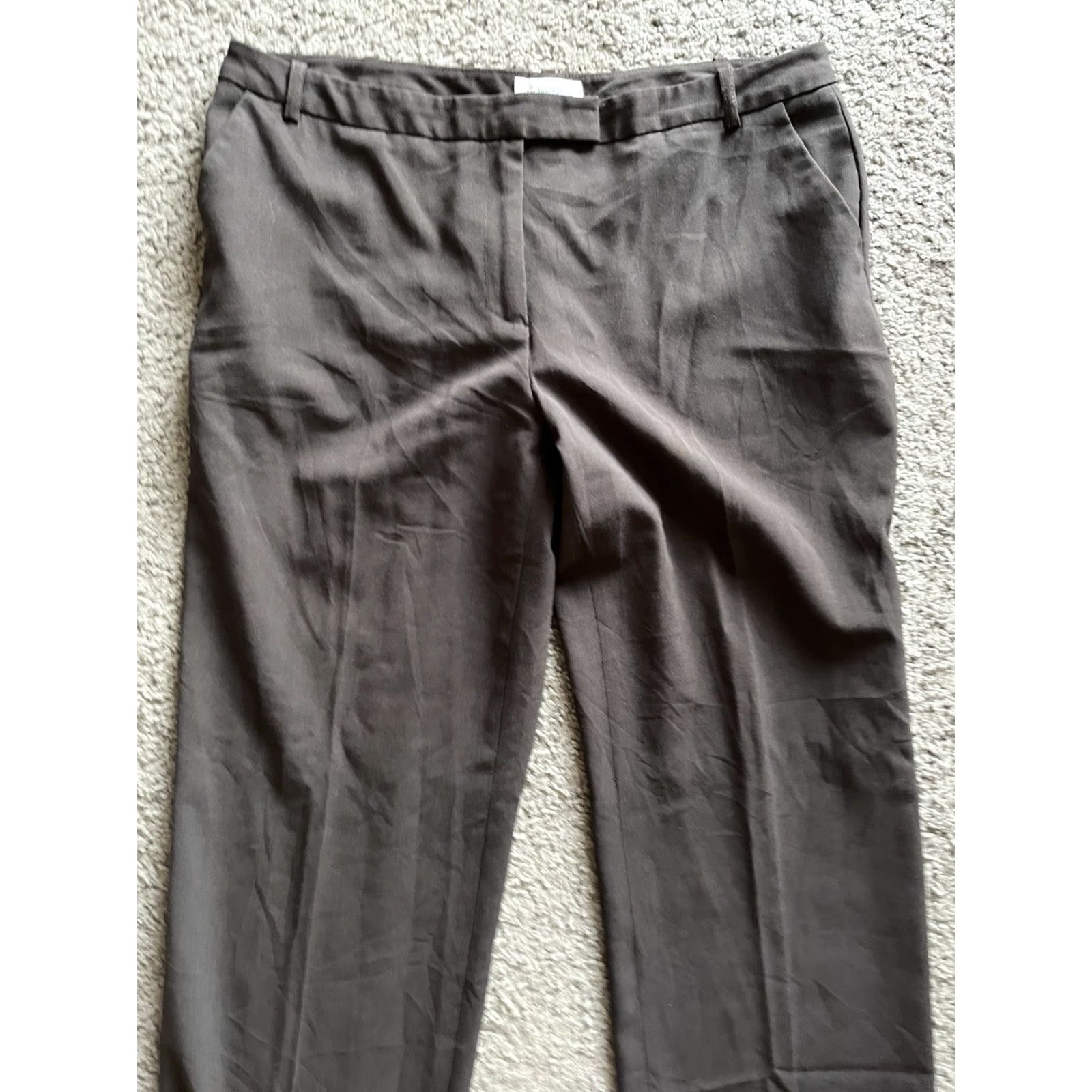 Calvin Klein Calvin Klein Women's Dress Pants Wide-Leg Black Polyester 12 Regular Inseam 29 City Style Size 34" / US 12 / IT 48 - 2 Thumbnail