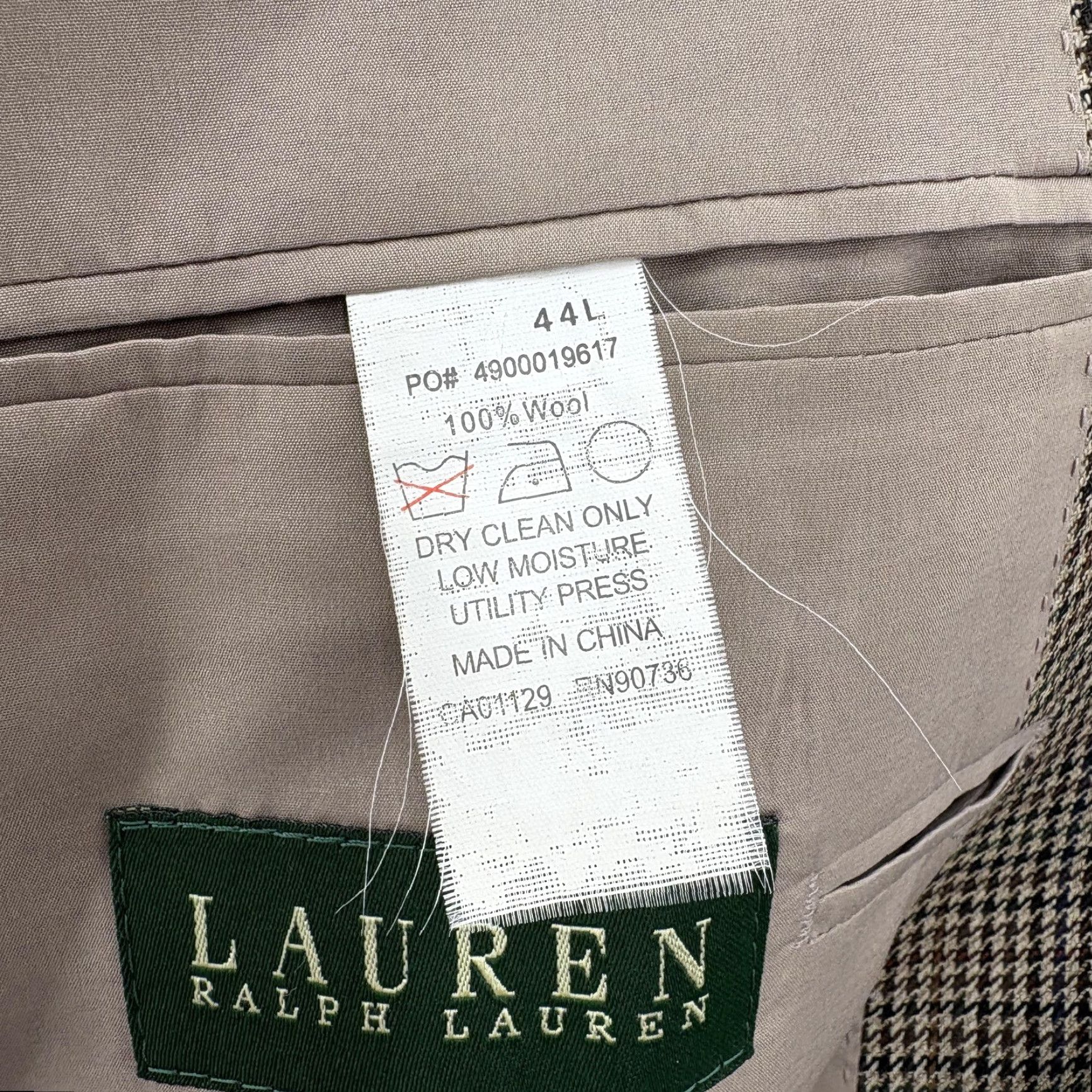 Ralph Lauren Lauren Ralph Lauren Blazer Mens 44L Brown Check Wool Tweed Sport Coat Jacket Size 44R - 7 Thumbnail