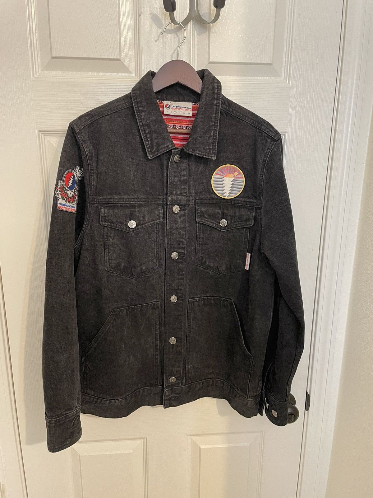 image of Grateful Dead x The Hundreds Denim Jacket in Black, Men's (Size Large)