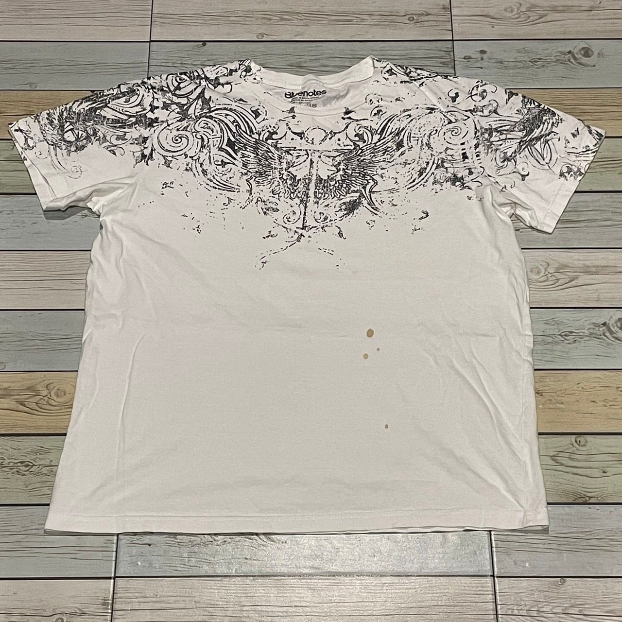 Pre-owned Affliction X Ed Hardy Wings Cross Tee Y2k Affliction Style In White