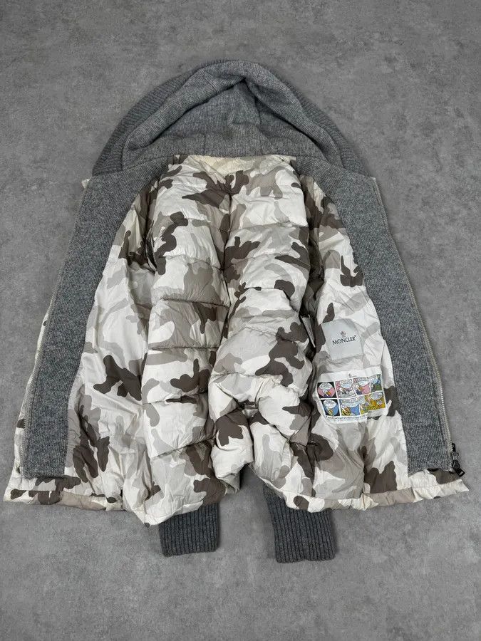 Moncler Moncler Grey Wool Camouflage Hybrid Puffer Jacket Size US L / EU 52-54 / 3 - 9 Thumbnail