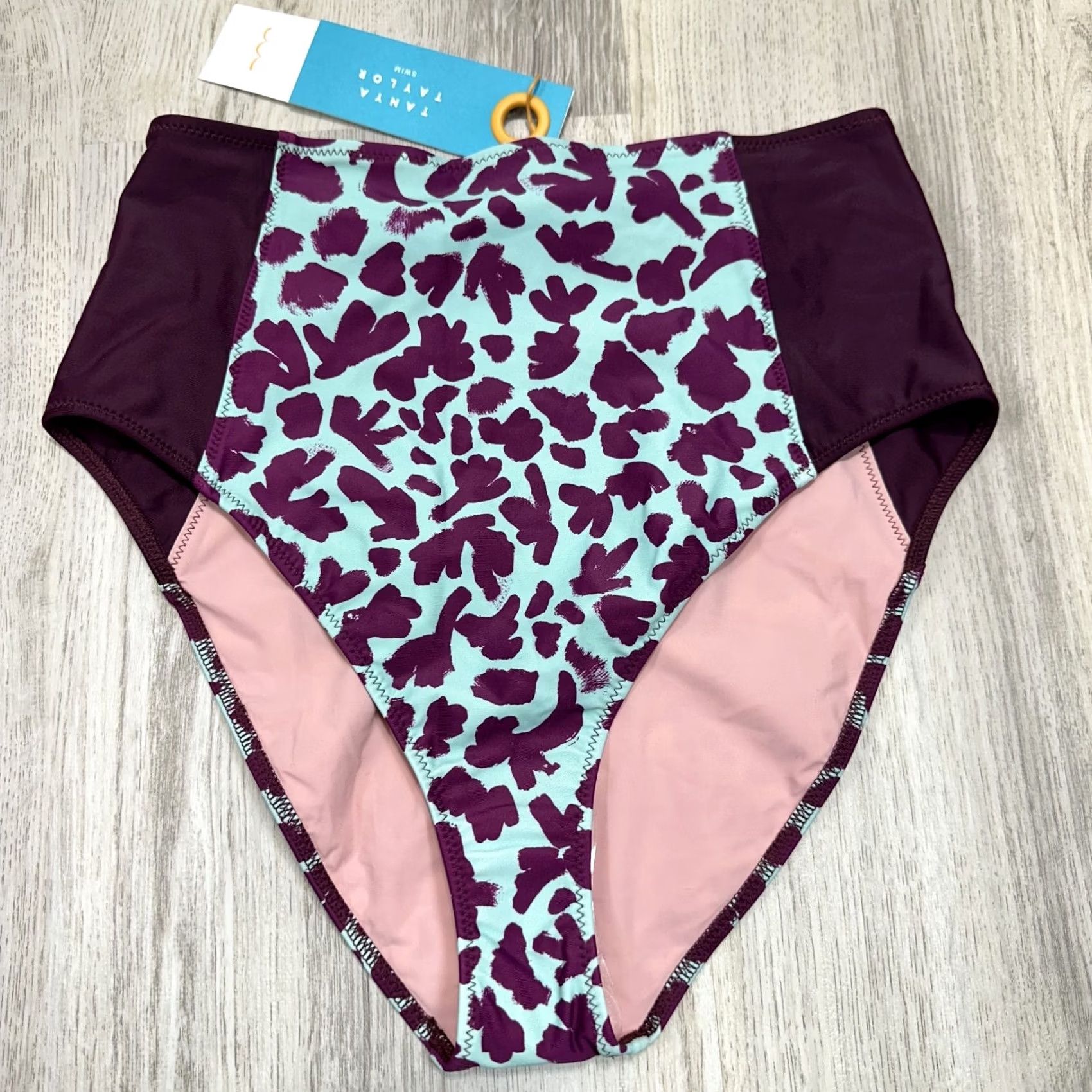 Tanya Taylor Tanya Taylor Swim Kaia Bikini Bottom Purple Blue High Waist Sz S NWT Size 28" / US 6 / IT 42 - 2 Thumbnail