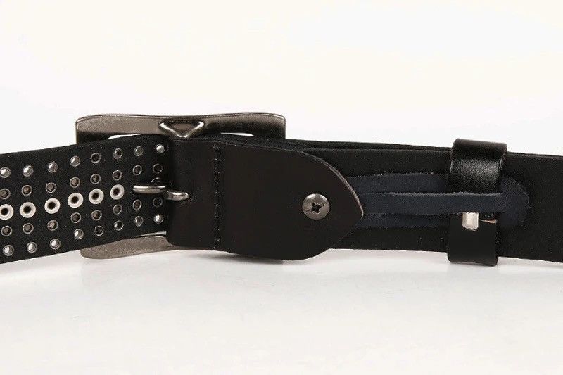 Leather Cowboy Belt Buckle Vintage Metal Rivet Punk Belts Size ONE SIZE - 7 Thumbnail