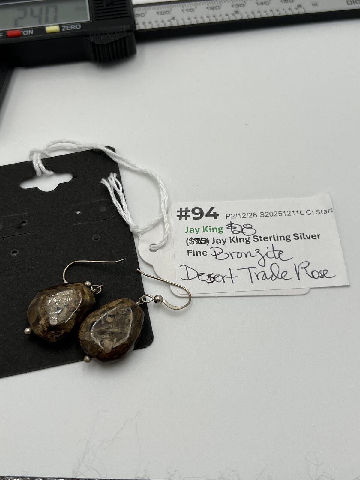 Other Jay King Sterling Silver Bronzite Dangles Hook Earrings Size ONE SIZE - 5 Thumbnail