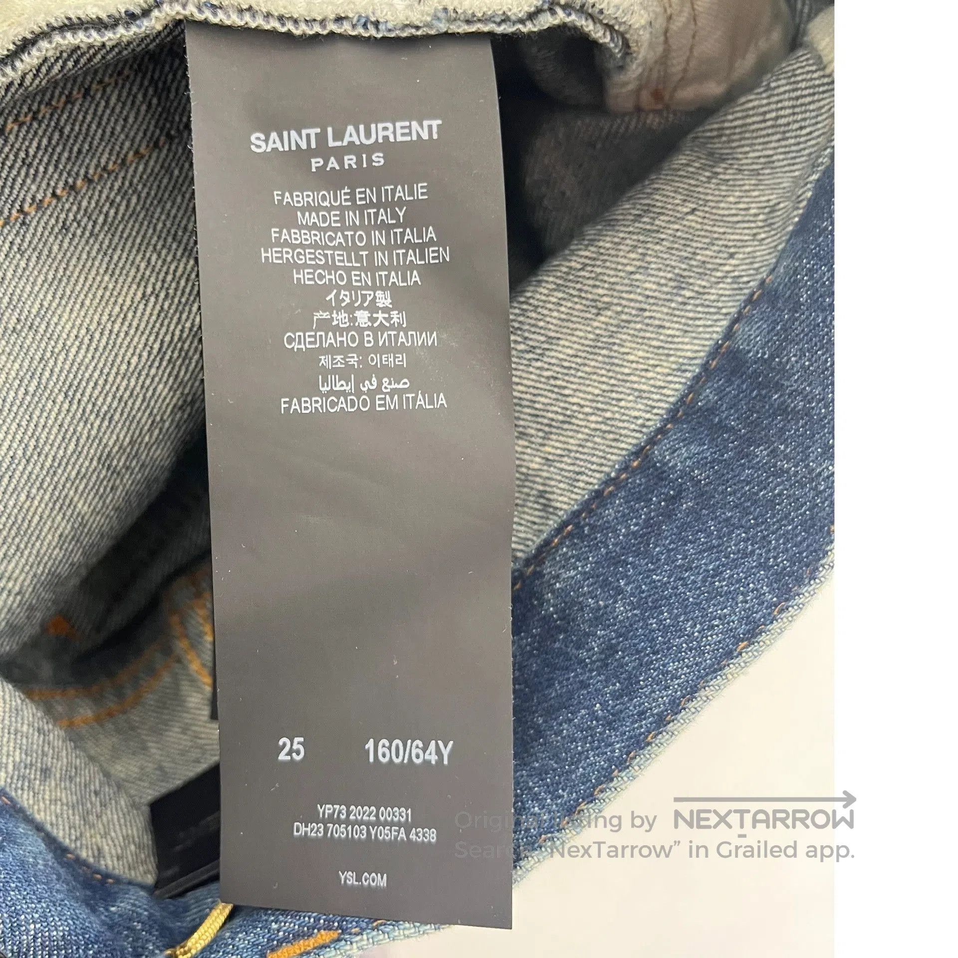 Saint Laurent Paris Pre-owned Saint Laurent Women's Blue Jeans. Size 25" / US 0 / IT 36 - 4 Thumbnail