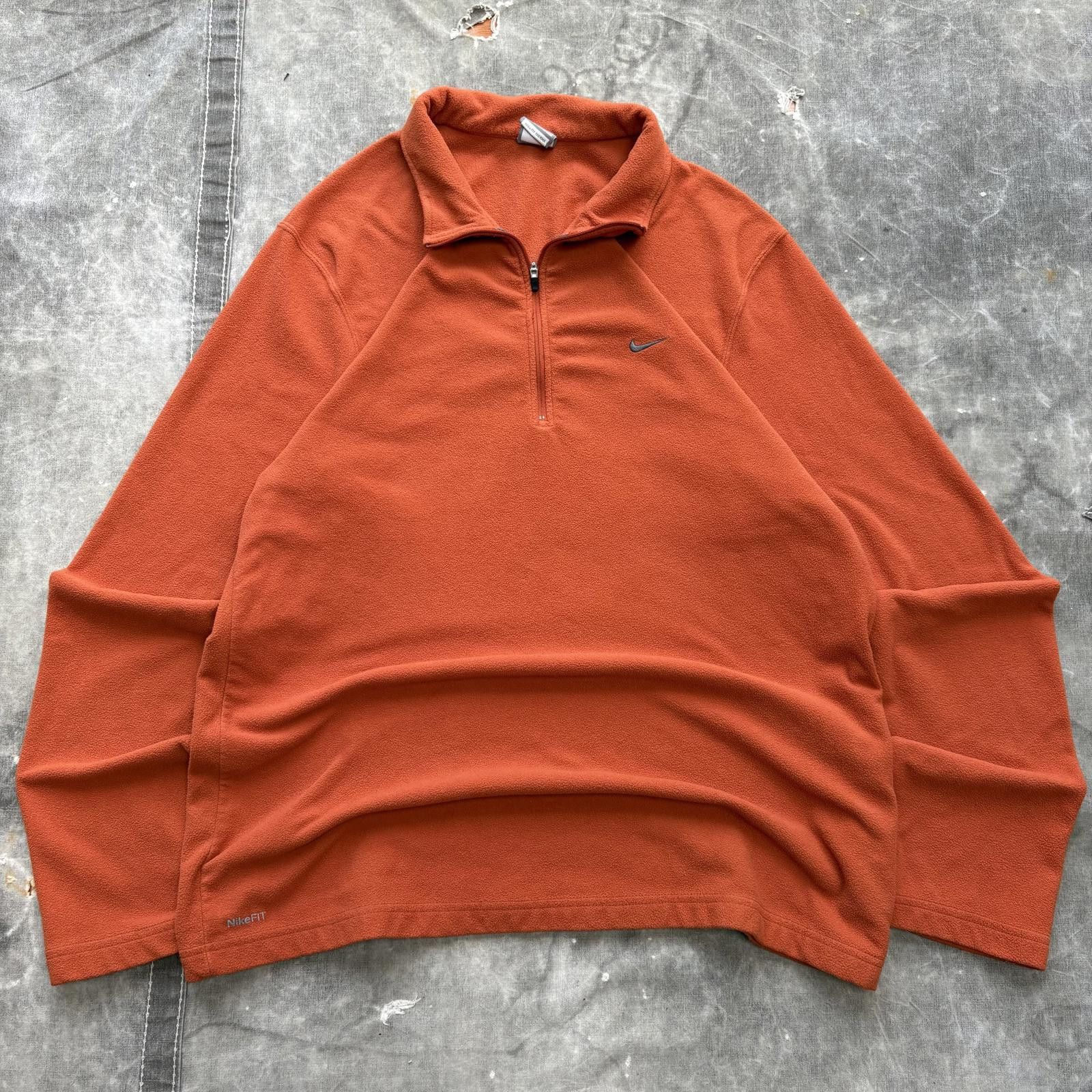 Nike Vintage Y2K Orange Nike Fleece Quarter Zip Grunge Sweatshirt Size US XL / EU 56 / 4 - 1 Thumbnail