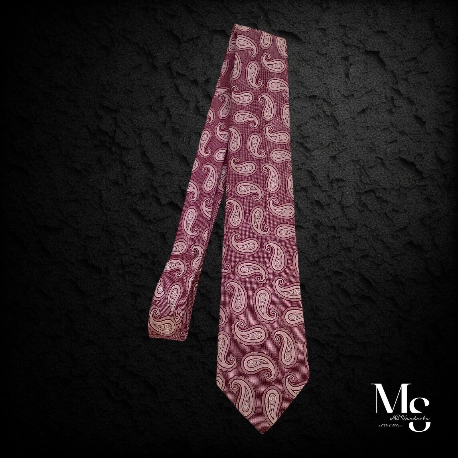 Hugo Boss BOSS HUGO BOSS XL Pink Paisley Silk Tie Made In Italy W: 3" Size ONE SIZE - 7 Thumbnail