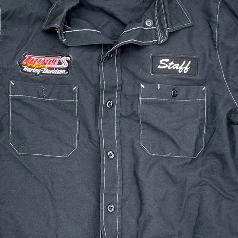 Harley Davidson Harley Davidson Work Shirt Mens Medium Black Morgantown WV Staff Size US M / EU 48-50 / 2 - 4 Thumbnail
