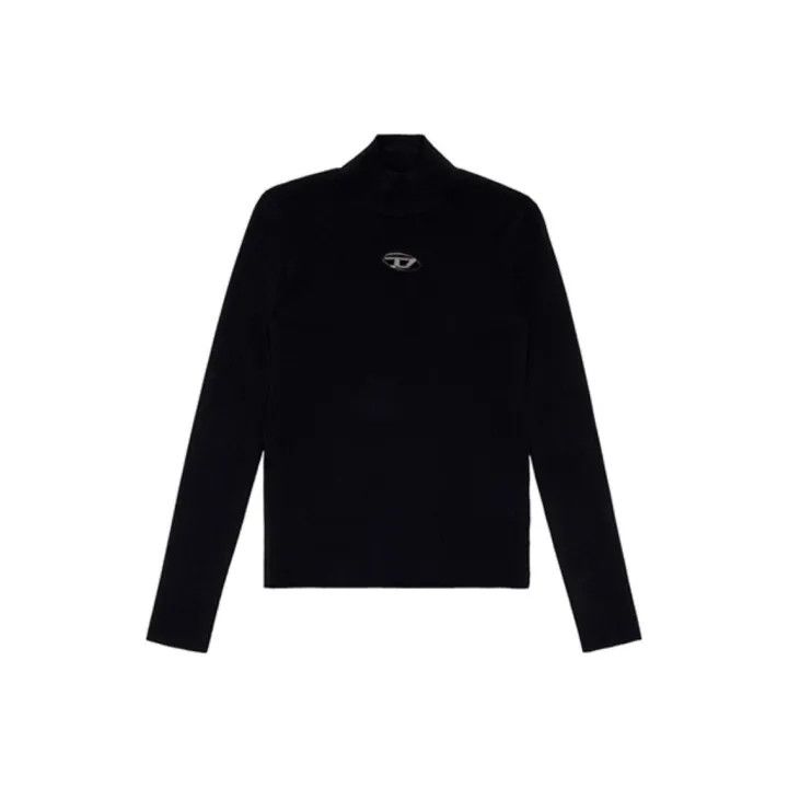 Diesel Diesel FW24 Oval-D Series Black Knit Top 0079 Size US L / EU 52-54 / 3 - 1 Thumbnail