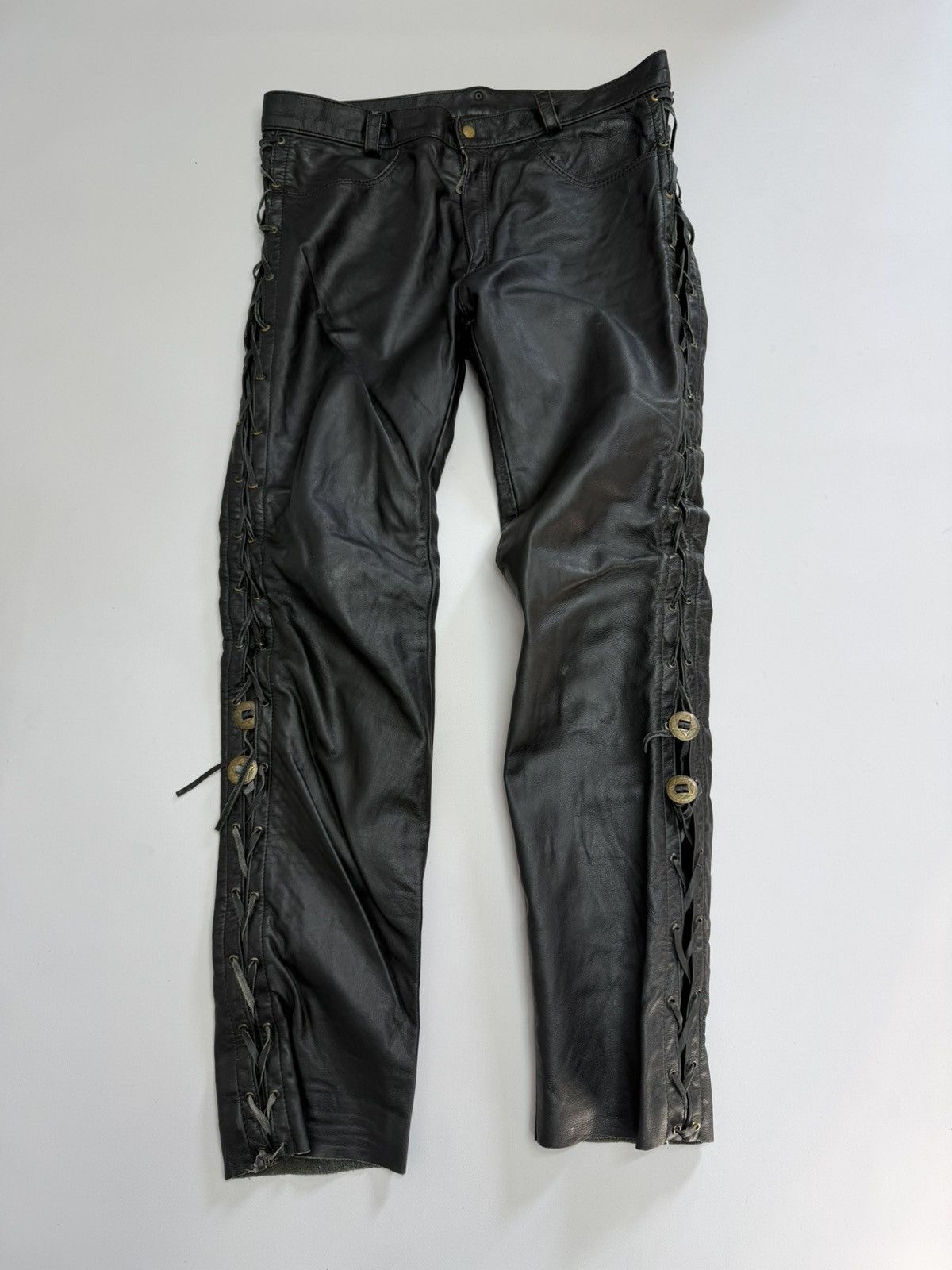 Leather Vintage IXS Leather Pants Black Riding Y2K Archival Dainese Size US 33 - 4 Thumbnail