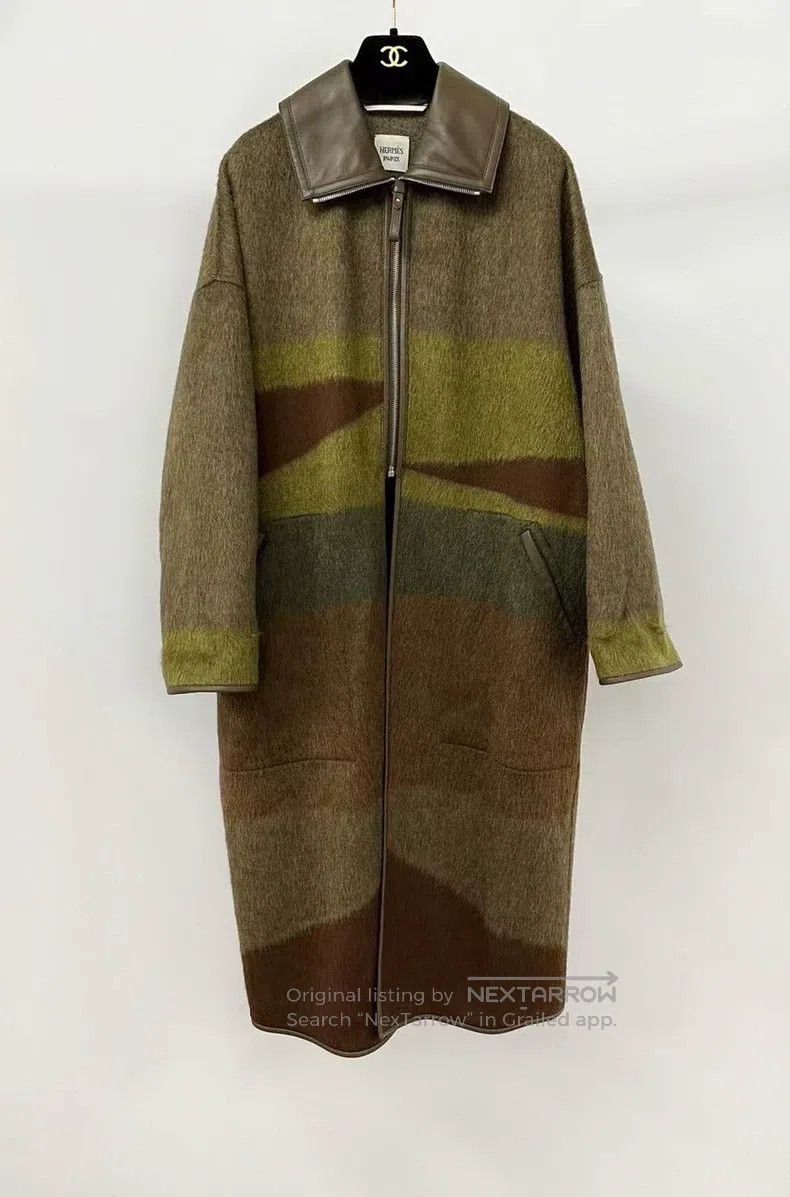 Hermes Hermes Color Blocked Cashmere and Mohair Wool Coat Size XXS / US 00 / IT 34 - 1 Thumbnail