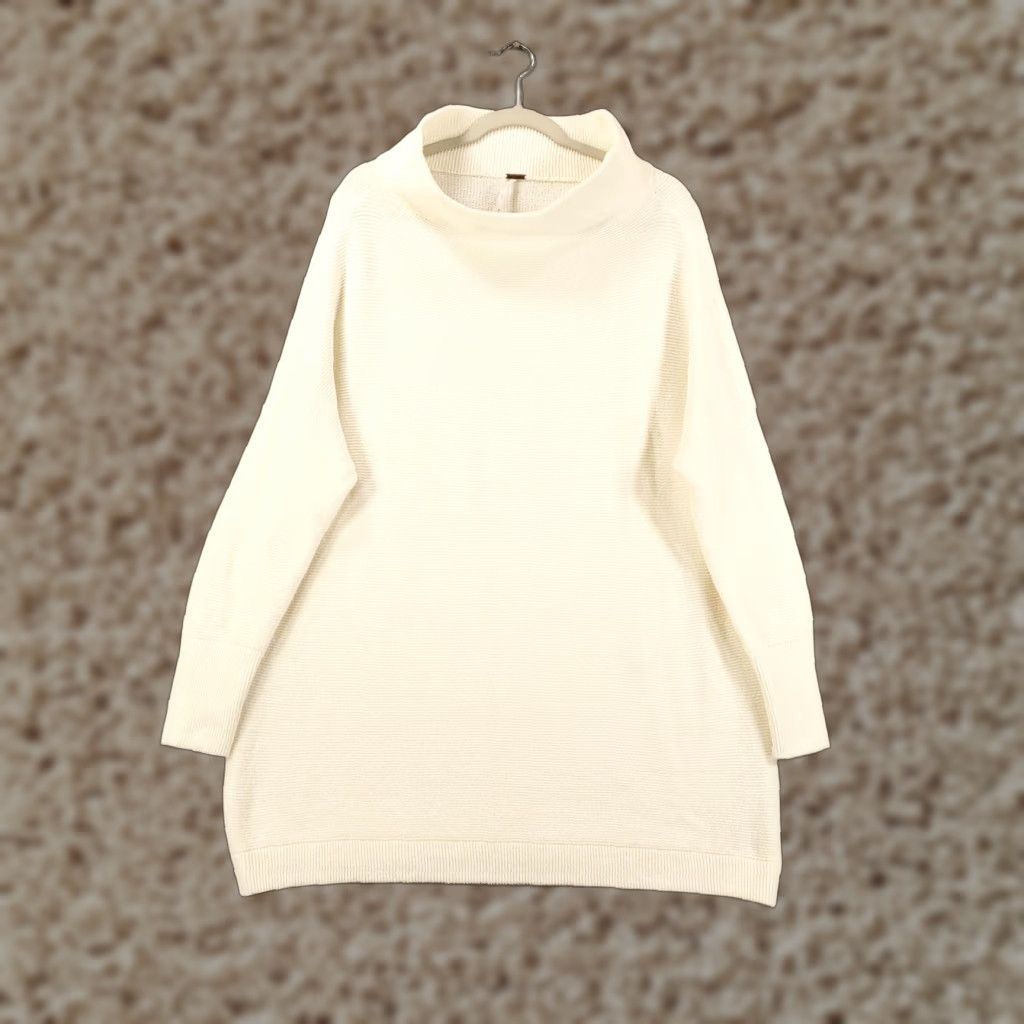 Free People Free People Womens Pullover Sweater Turtleneck White Oversized Casual Knit Long Sleeve M Womens Size M / US 6-8 / IT 42-44 - 1 Thumbnail