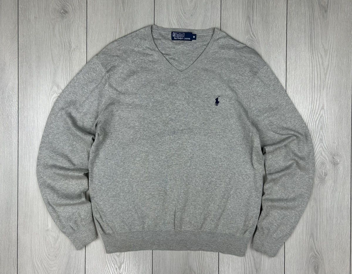 Polo Ralph Lauren Polo Ralph Lauren V Neck Sweater Grey Size M Size US M / EU 48-50 / 2 - 1 Thumbnail