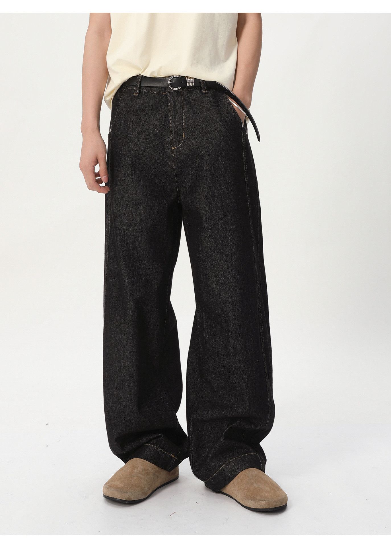 Jean Men's Classic Retro Distressed Denim Jeans Size US 32 / EU 48 - 3 Thumbnail