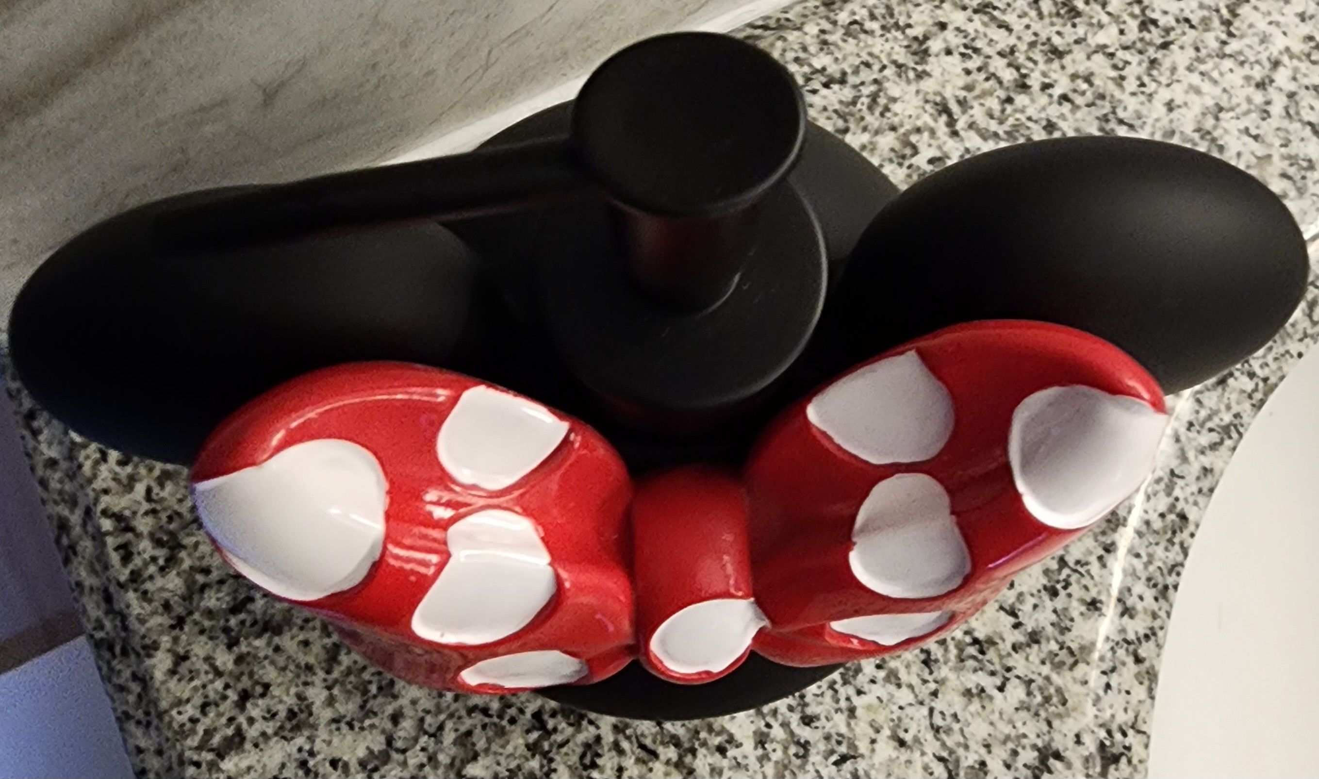 Disney Disney Minnie Mouse Black Dispenser 6in Red Polka Dot Bow Size ONE SIZE - 2 Thumbnail