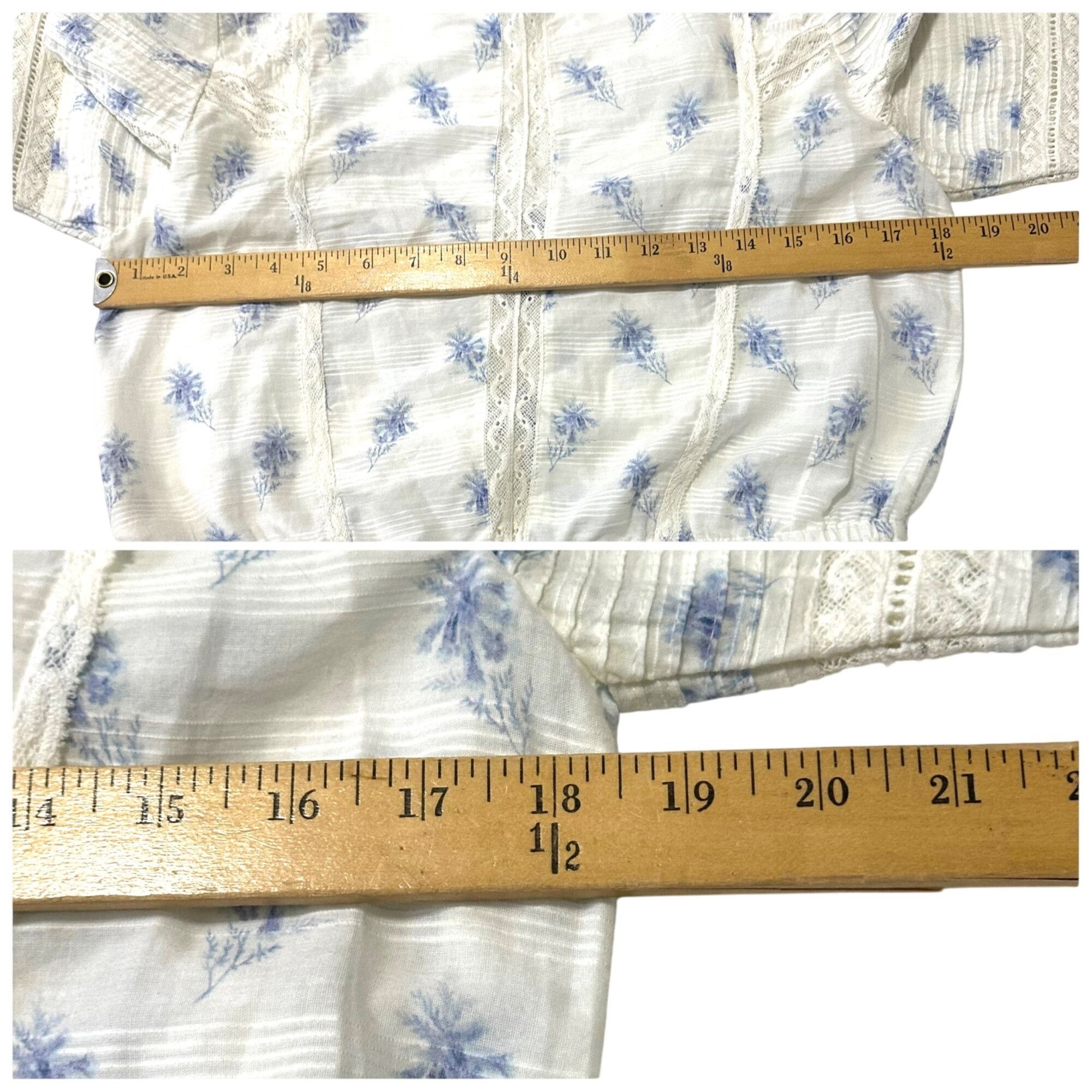 LoveShackFancy LoveShackFancy Sabrina Top, Ivory, Blue Floral, Size S, New Size S / US 4 / IT 40 - 12 Thumbnail