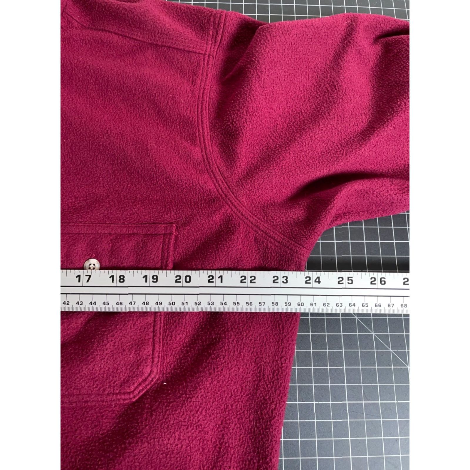 Vintage VINTAGE Melton Shirt Adult XL Dark Red Polartec Fleece Button-Front USA Made Men’s Winter 90s Grunge Retro Size US XL / EU 56 / 4 - 5 Thumbnail
