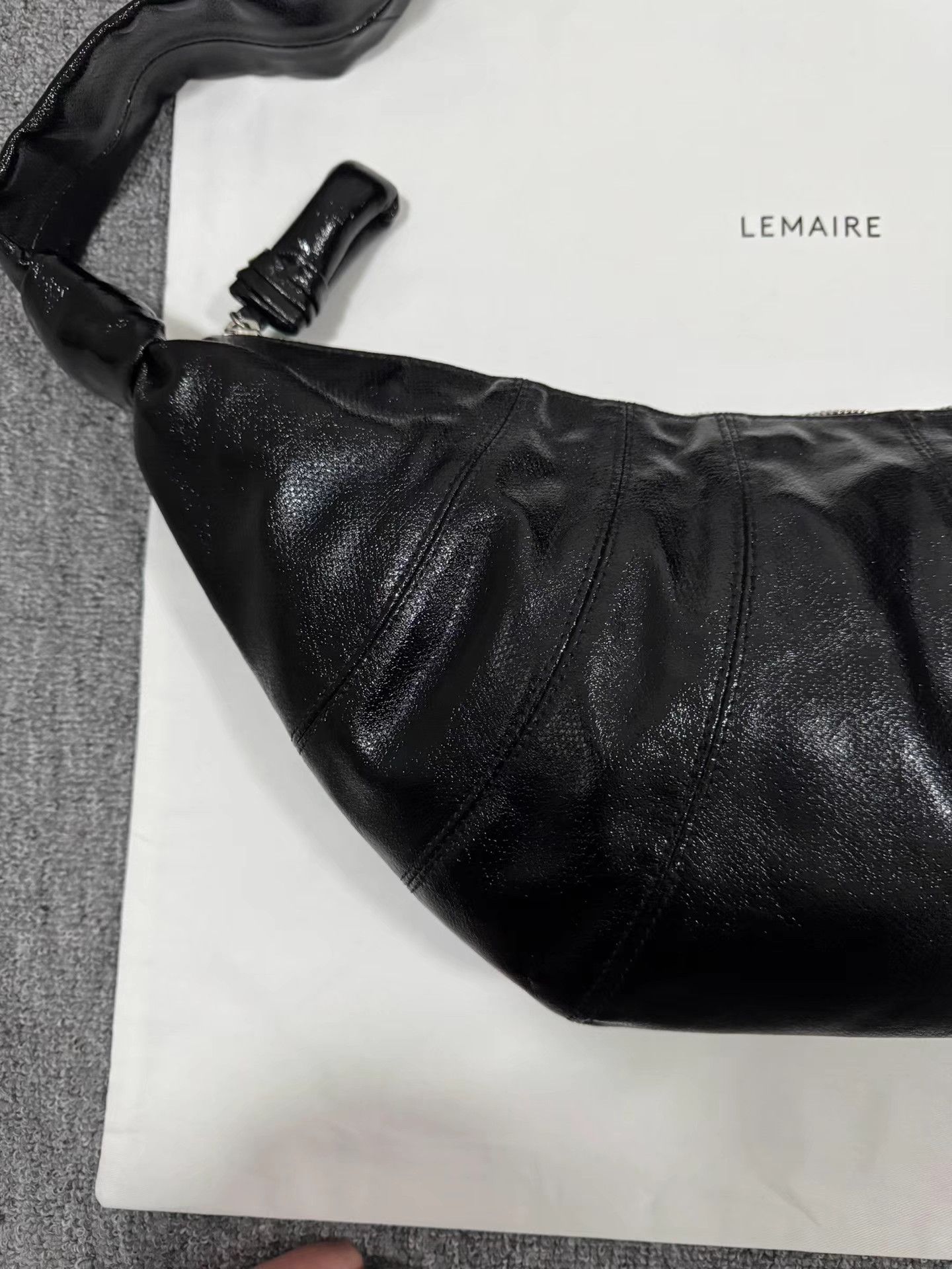 Lemaire Lemaire medium black coated Croissant bag Size ONE SIZE - 2 Thumbnail
