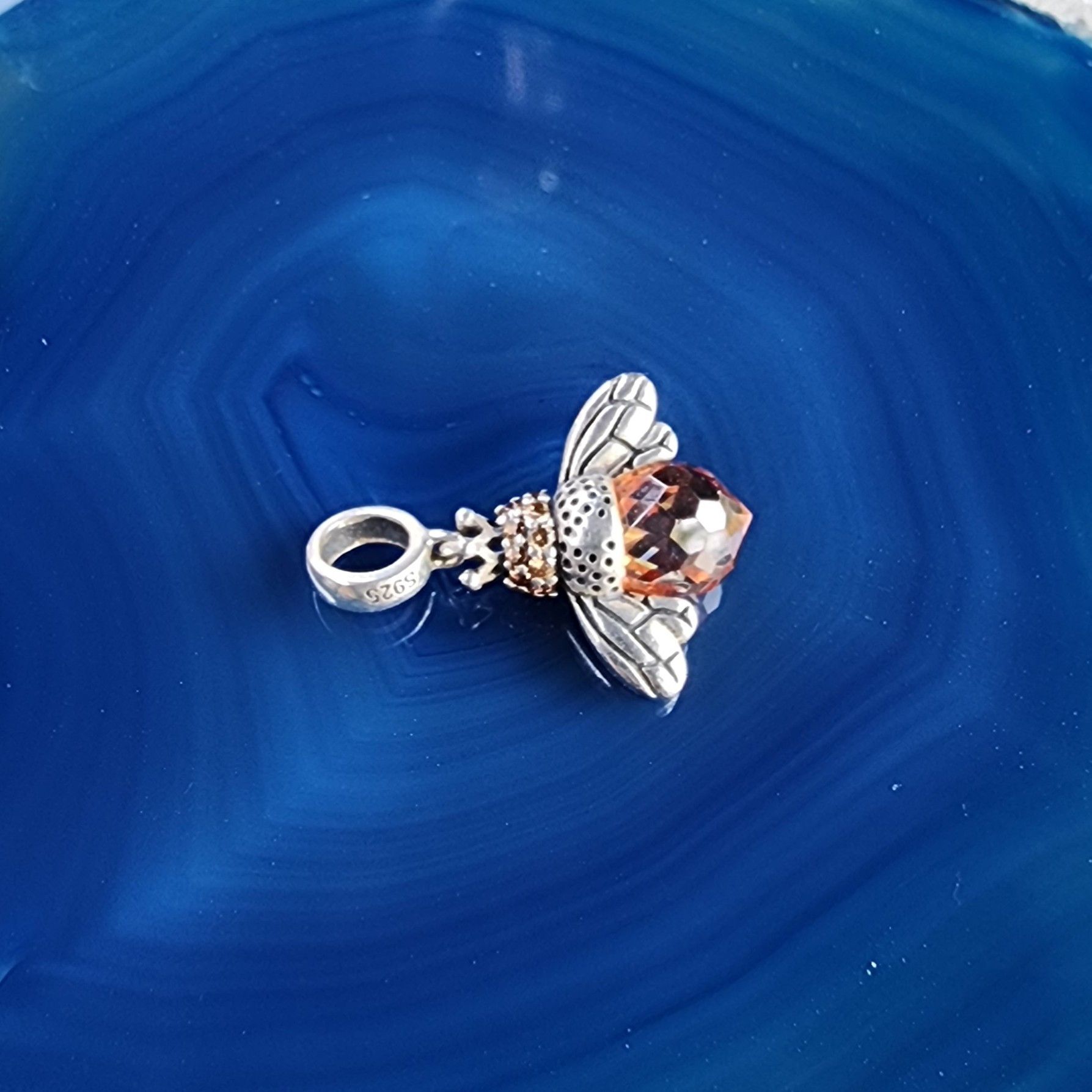 Vintage Vintage Sterling Silver Queen Bee Rhinestone Charm Pendant Size ONE SIZE - 6 Thumbnail