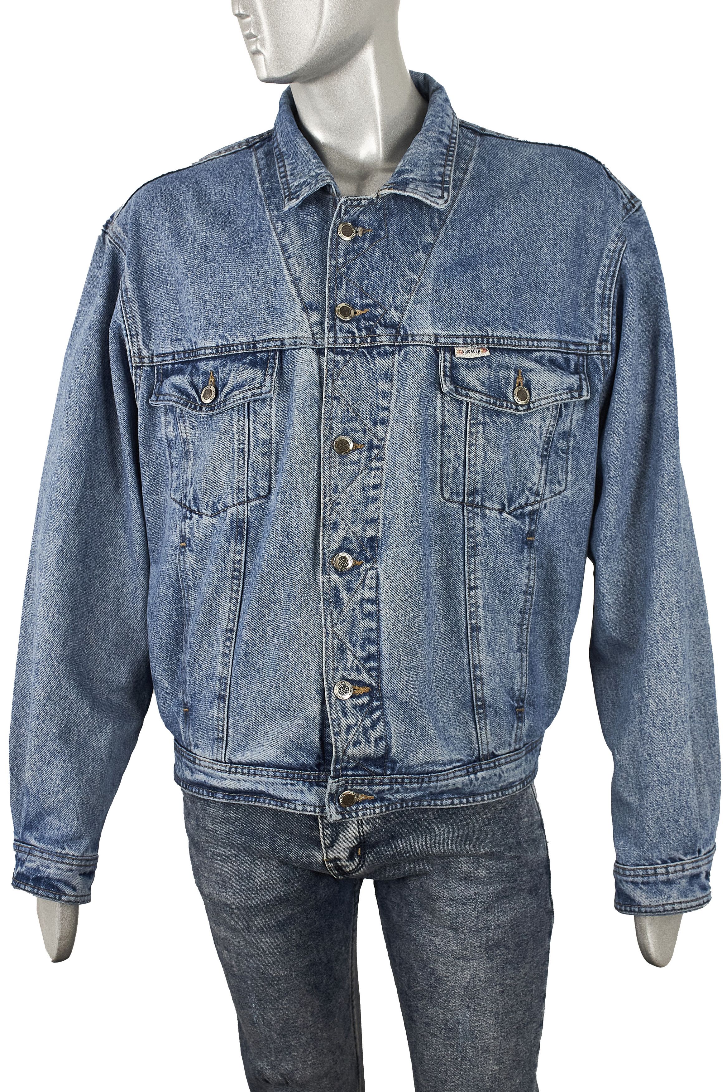 Vintage Rare vintage men's blue trucker denim jacket Pioneer Size US L / EU 52-54 / 3 - 3 Thumbnail