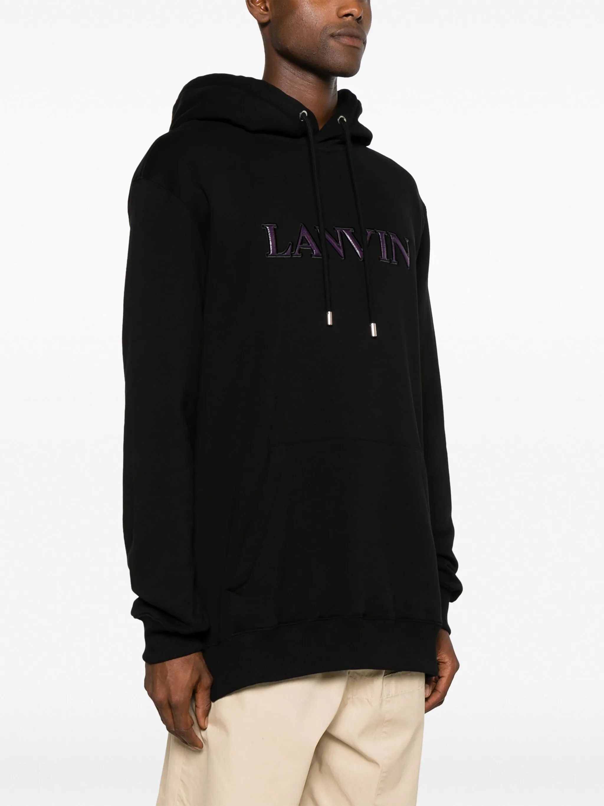 Lanvin o1y0225 Embroidered Logo Hoodie in Black Size US M / EU 48-50 / 2 - 2 Thumbnail