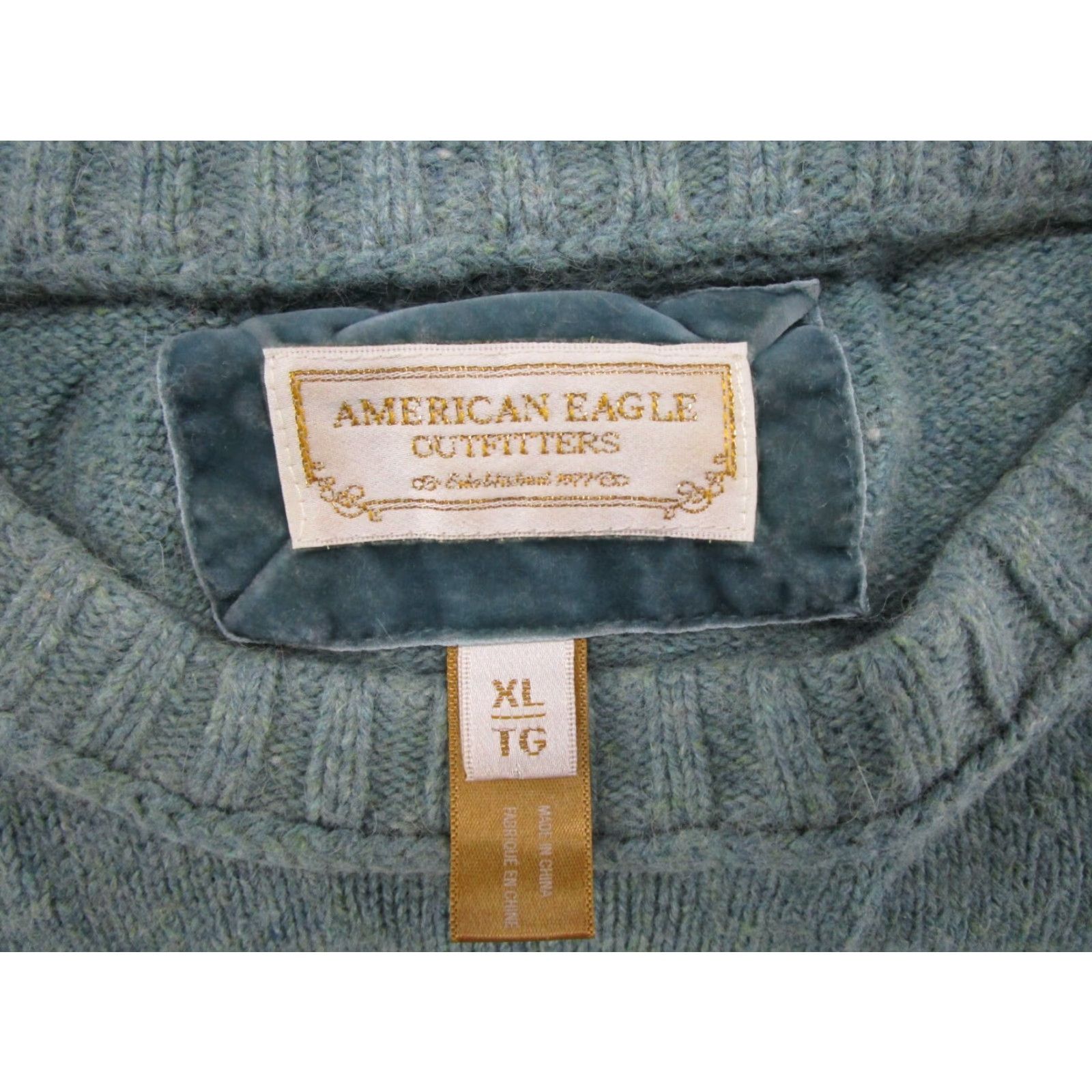 American Eagle Outfitters Y2K American Eagle Women's Knit Pullover Soft Sweater Size XL Stretch Green Size XL / US 12-14 / IT 48-50 - 3 Thumbnail