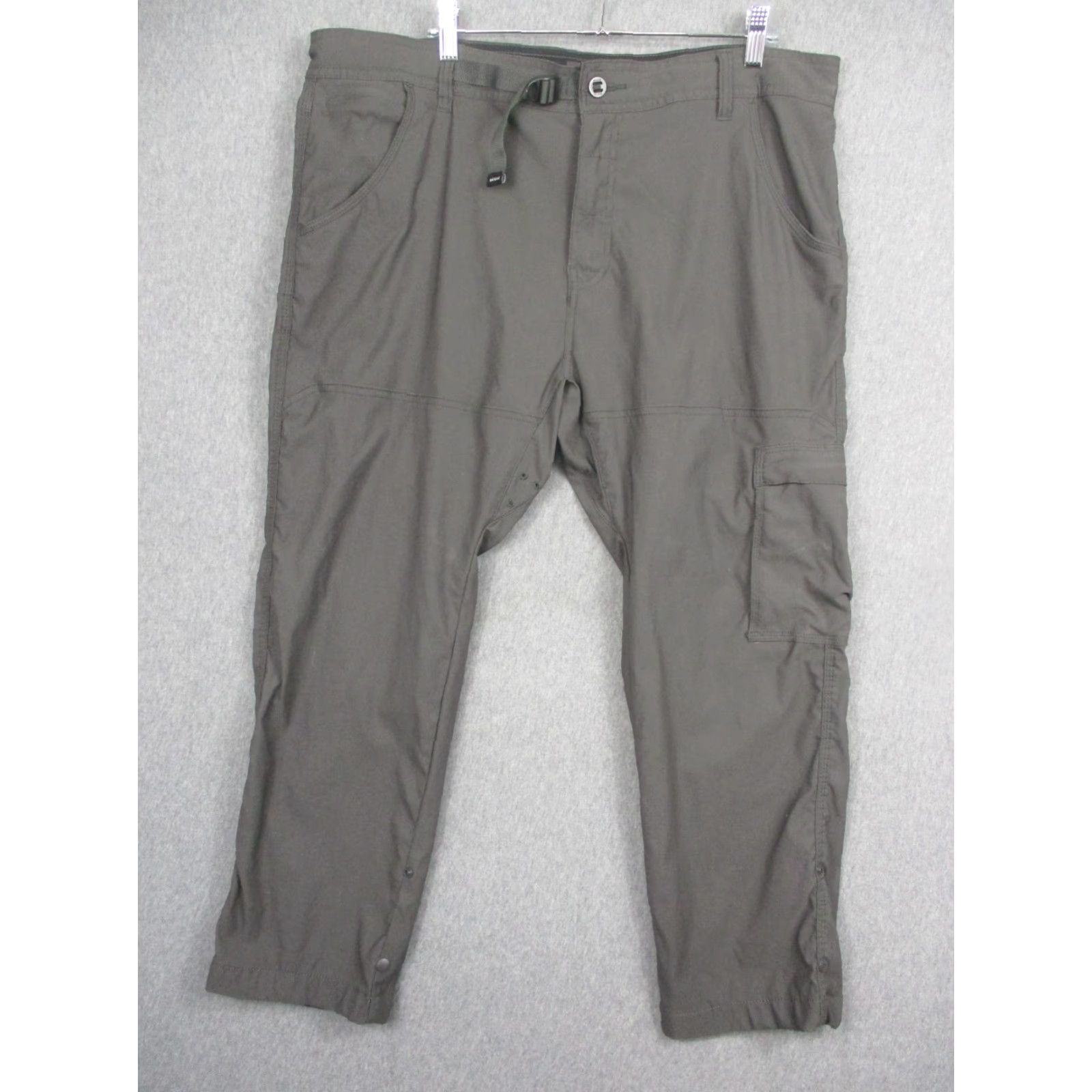 Prana PrAna Mens Pants 38x30 Gray Slim Fit Nylon Stretch Hiking Cargo Belted Khakis 30in Inseam Size US 38 / EU 54 - 2 Thumbnail