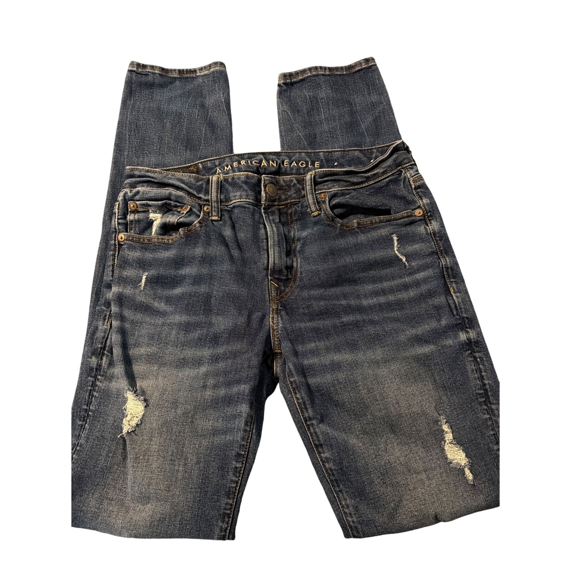 American Eagle Outfitters American Eagle Airflex+ Distressed Skinny Jeans Mens Size 32 Size US 32 / EU 48 - 2 Thumbnail