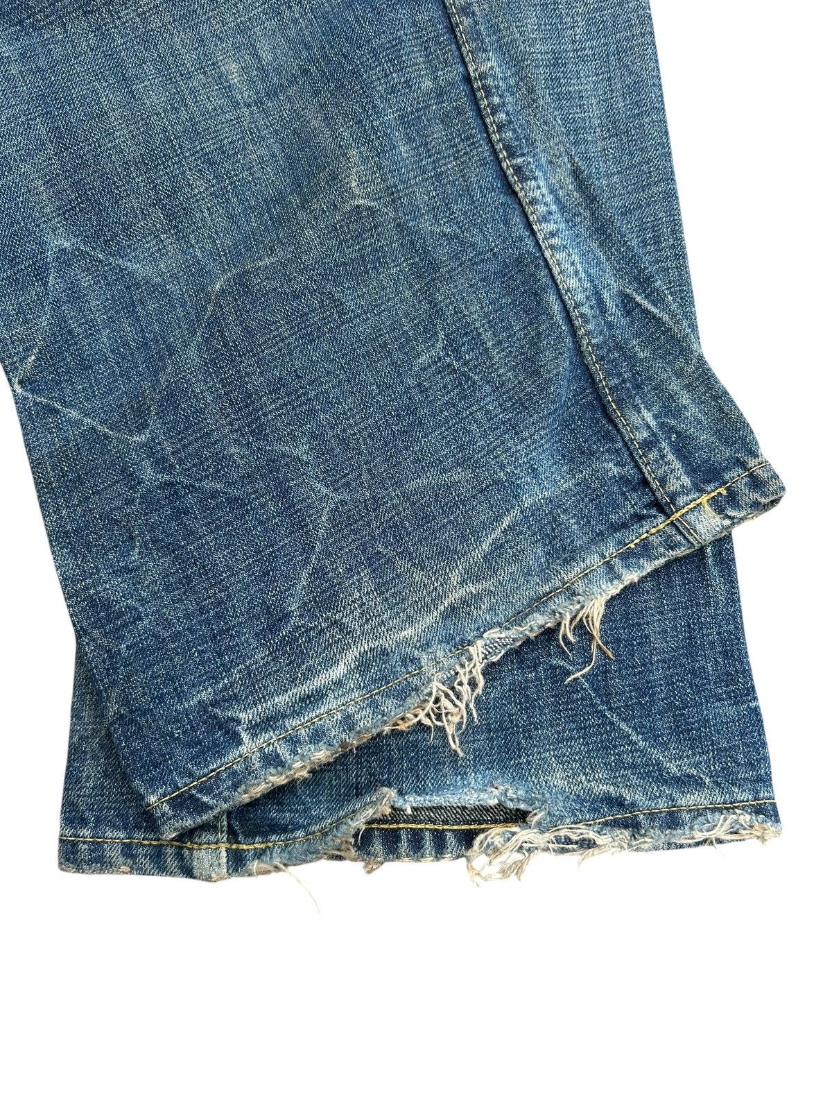 Kapital FLARE VINTAGE SWEET CAMEL SELVEDGE BUCKLE BACK DENIM JEAN Size US 31 - 11 Thumbnail