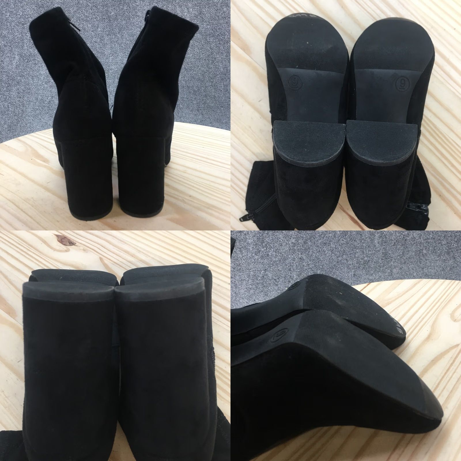 Vintage A New Day Boots Womens 9 Casual Comfort Side Zip Bootie Black Fabric Size US 9 / IT 39 - 8 Thumbnail