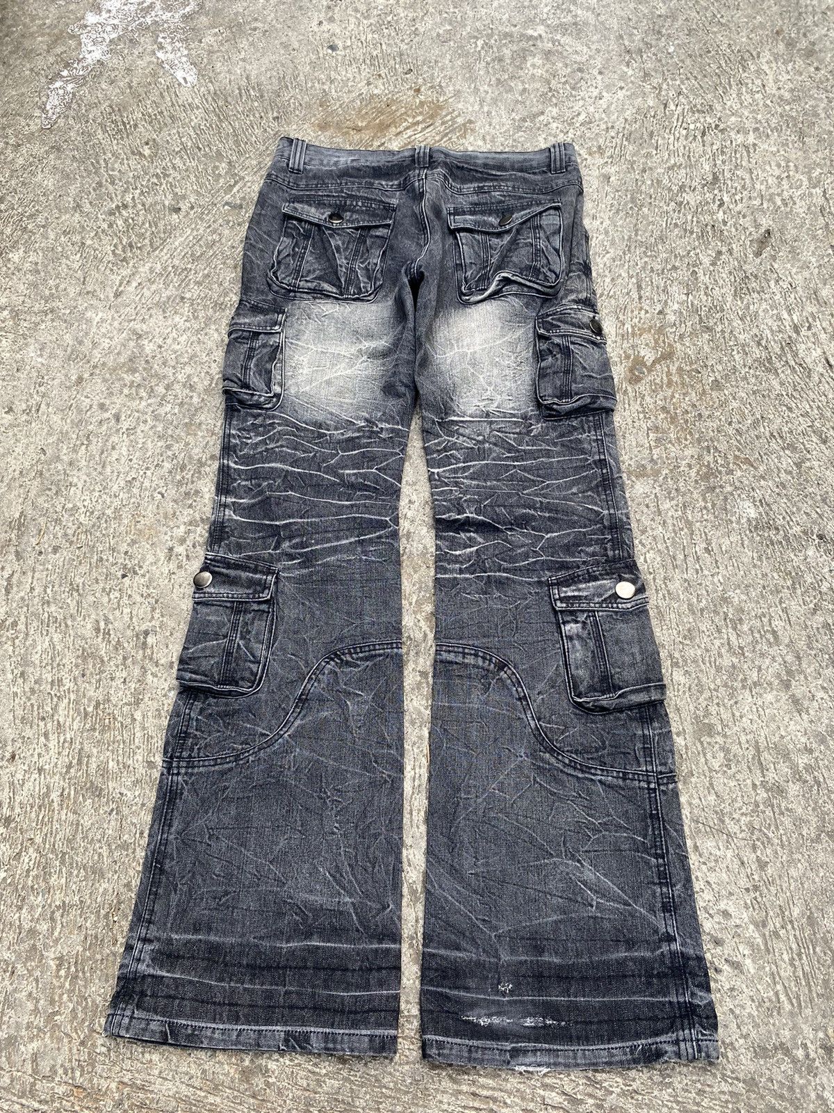 If Six Was Nine × LOWBOX × Le Grande Bleu (L.G.B.) Lowbox cargo flare denim pants Size US 30 / EU 46 - 3 Thumbnail