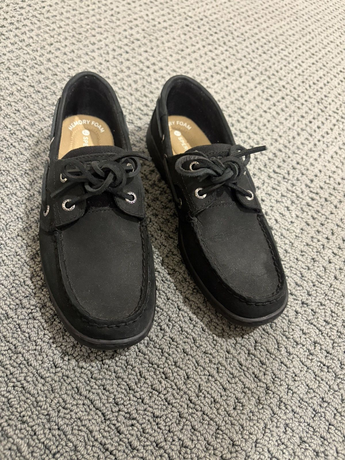 Sperry Classic boat shoes black suede. Worn once New Size US 8 / IT 38 - 1 Thumbnail