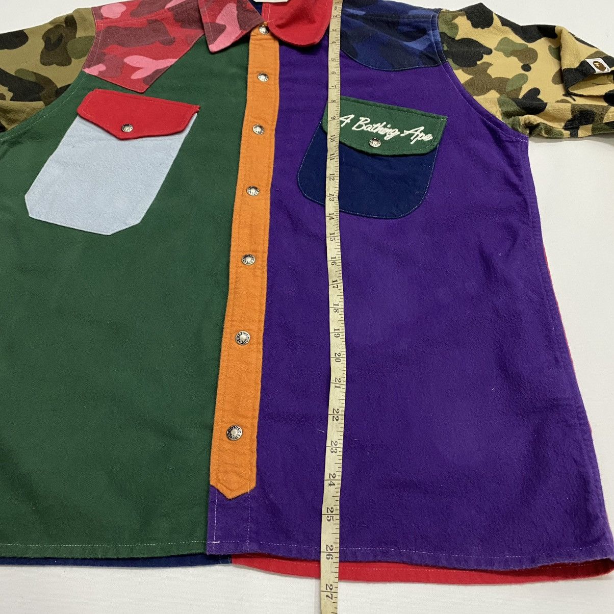 Bape ‼️YES‼️ A BATHING APE CAMO MULTI COLOUR BUTTON POLO SHIRT Size US S / EU 44-46 / 1 - 18 Thumbnail