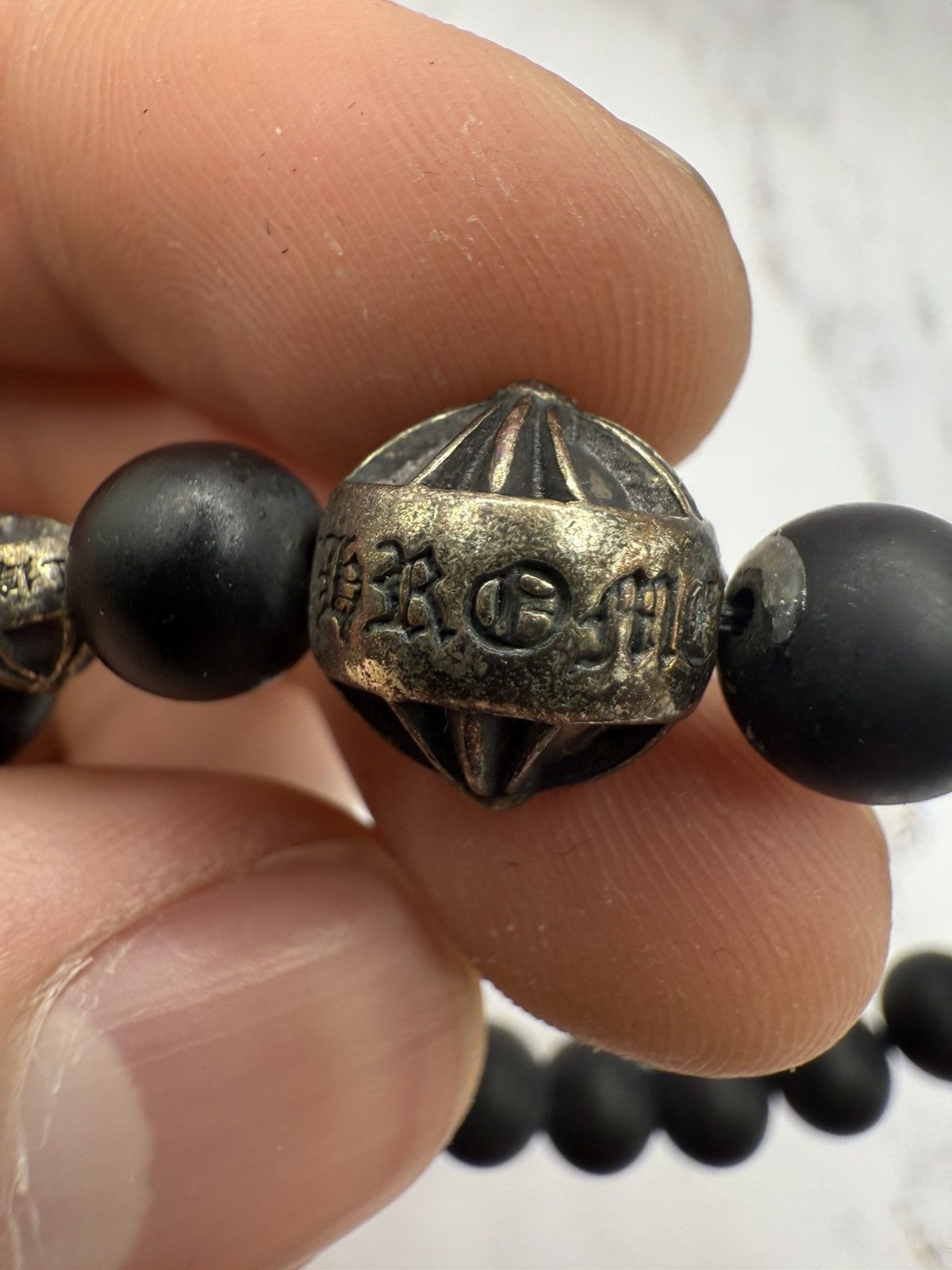 Chrome Hearts Chrome Heart Onyx Bead Bracelet Size ONE SIZE - 10 Thumbnail