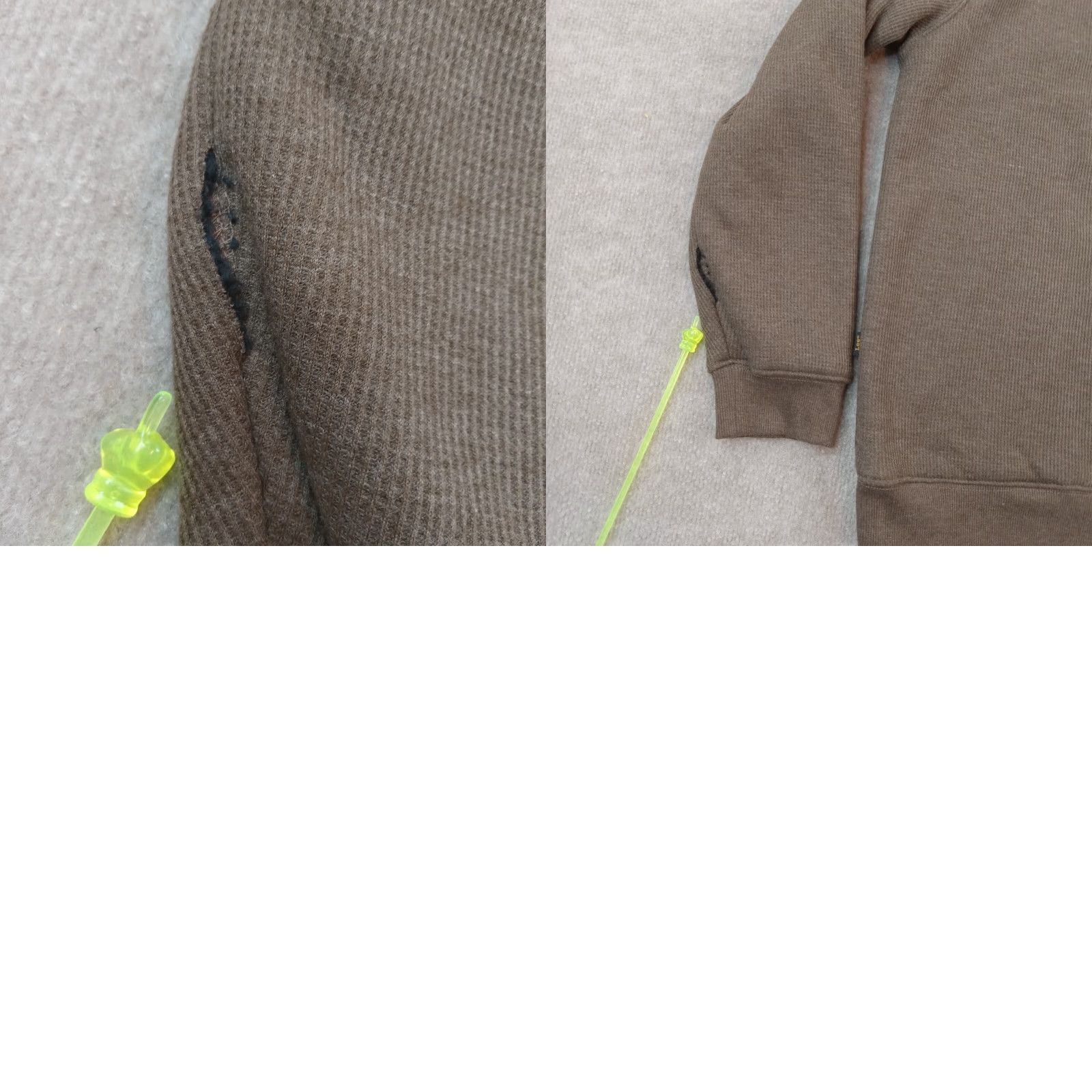 Lee Lee Sweater Mens Medium Brown Waffle Knit 1/4 Zip Mock Neck Pullover Long Sleeve Size US M / EU 48-50 / 2 - 8 Thumbnail