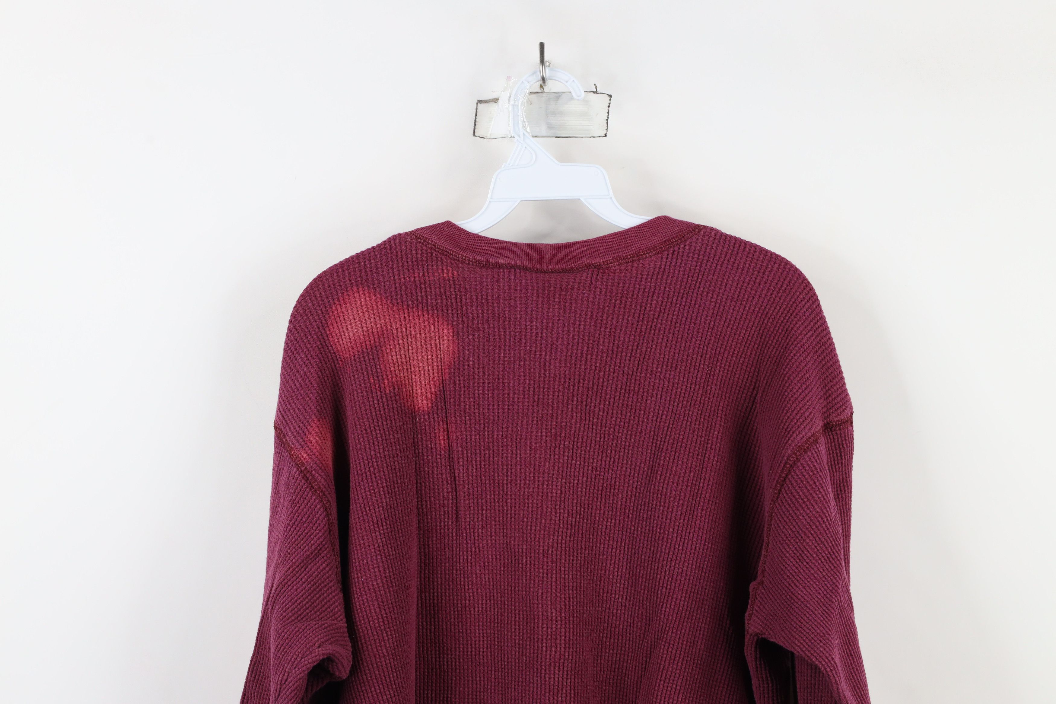 Vintage Vintage 90s Streetwear Waffle Knit Henley T-Shirt Red Size XL / US 12-14 / IT 48-50 - 14 Thumbnail