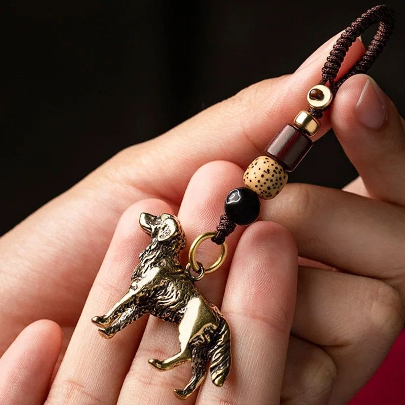 Other Dog Keyring Car Keychain Brass Holder Hanging Charms Size ONE SIZE - 1 Thumbnail