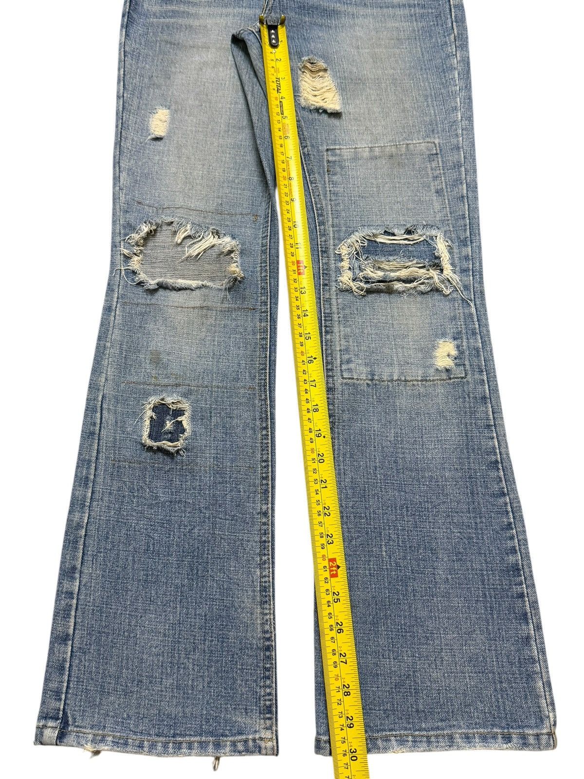 Hysteric Glamour Vintage Y2K Japanese Brand Blue Faded Wash Distressed Flare Size US 28 / EU 44 - 12 Thumbnail