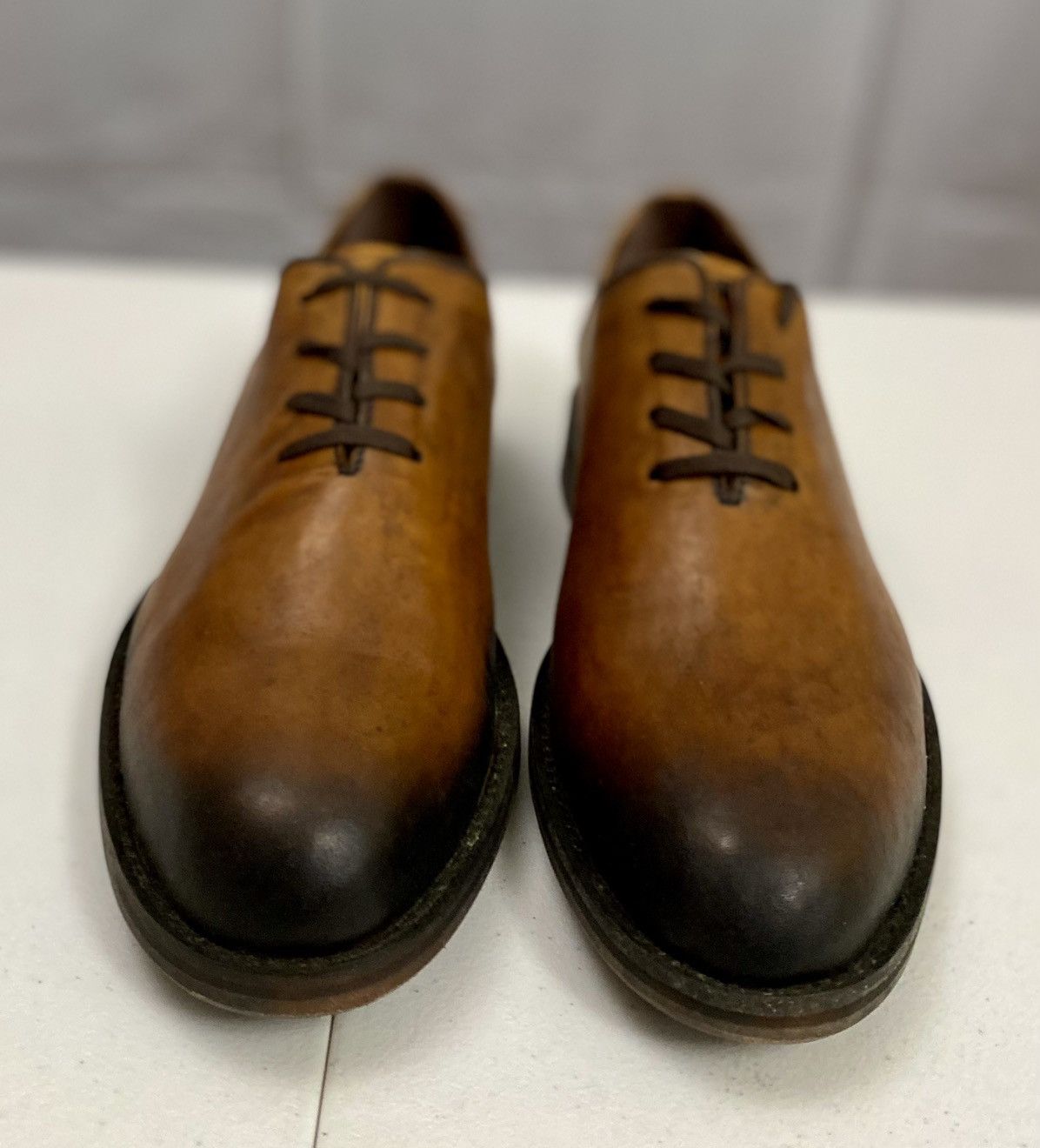 Esquivel 🇺🇸 Cognac Hand Burnish Harrison Wholecut Lace-Up NEW
