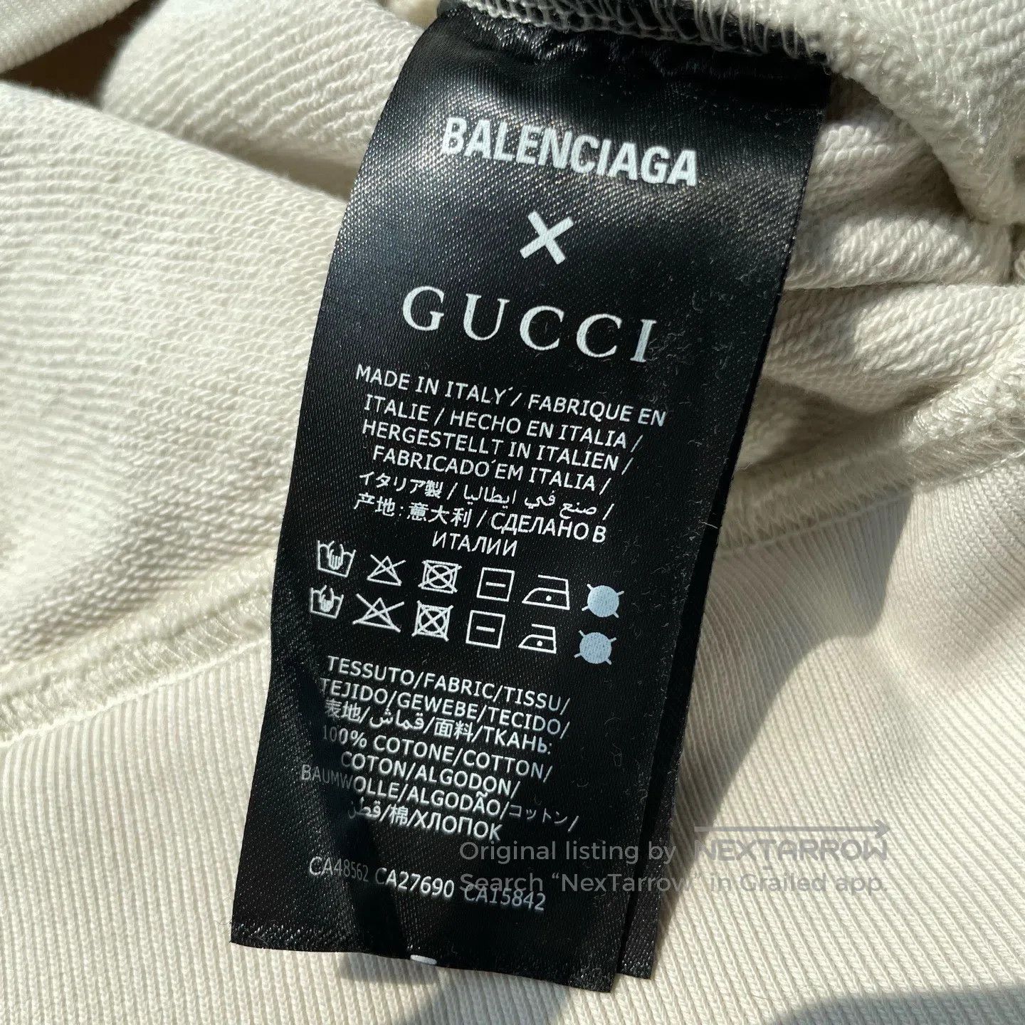 Gucci Guicci Beige Glaze Tear Logo Side-Zip Hooded Sweatshirt| Size US XS / EU 42 / 0 - 5 Thumbnail
