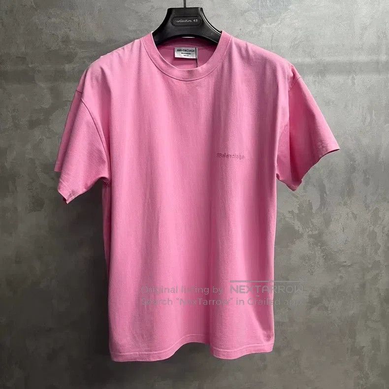 Balenciaga Balenciaga Pink vintage embroidery pattern logo short-slee Size US M / EU 48-50 / 2 - 1 Thumbnail