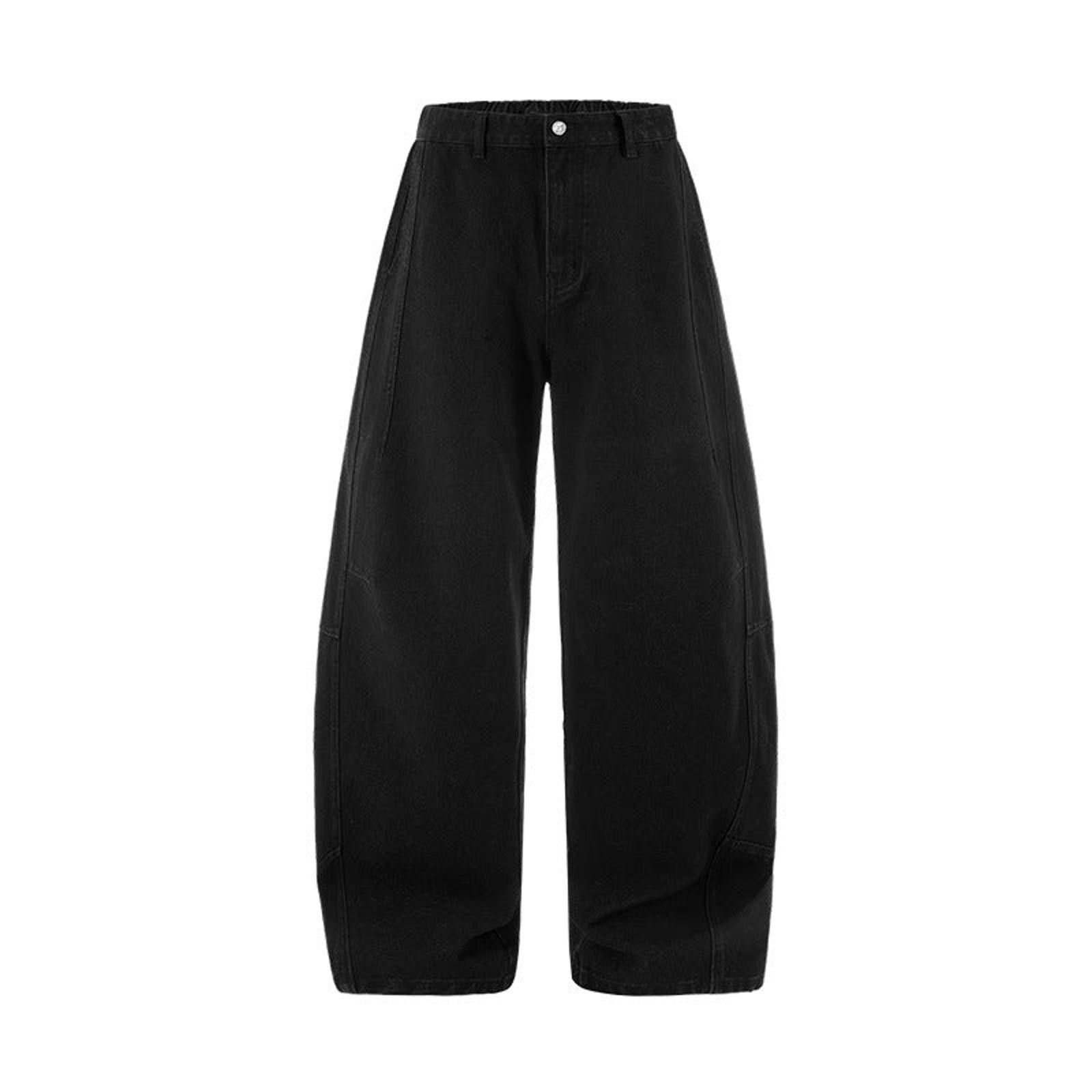 Japanese Brand Black Baggy Wide Leg Jeans, Loose Fit Trousers Size US 32 / EU 48 - 4 Thumbnail