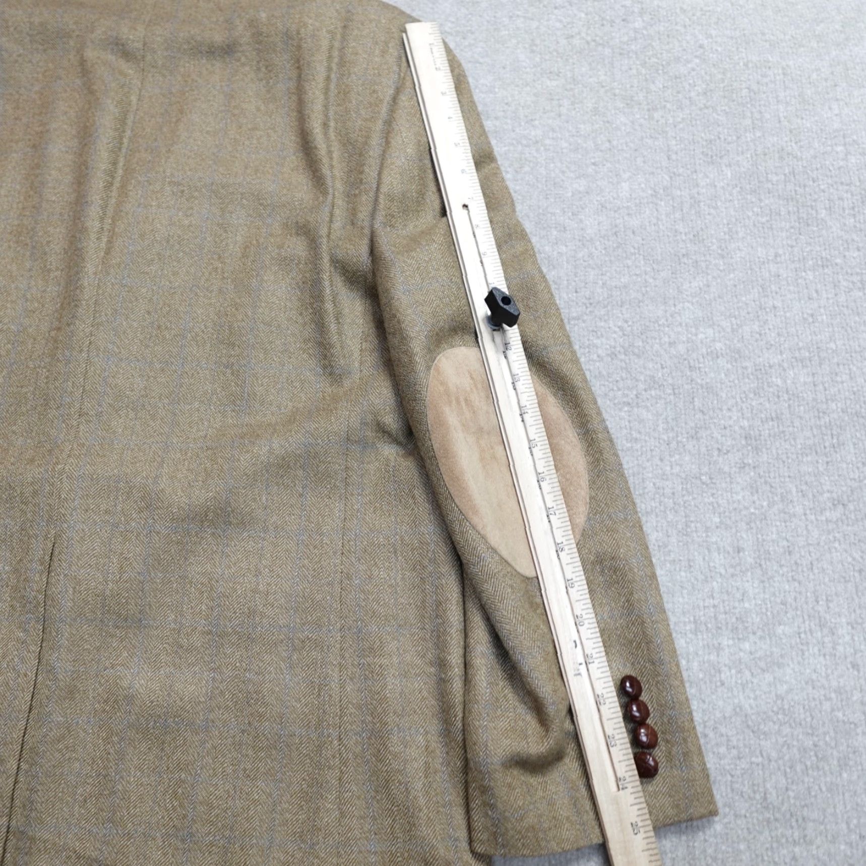 Ralph Lauren Lauren Ralph Lauren Sport Coat Jacket Beige Windowpane Herringbone 44R Wool Notch Two-Button Regular Men Size US S / EU 44-46 / 1 - 7 Thumbnail