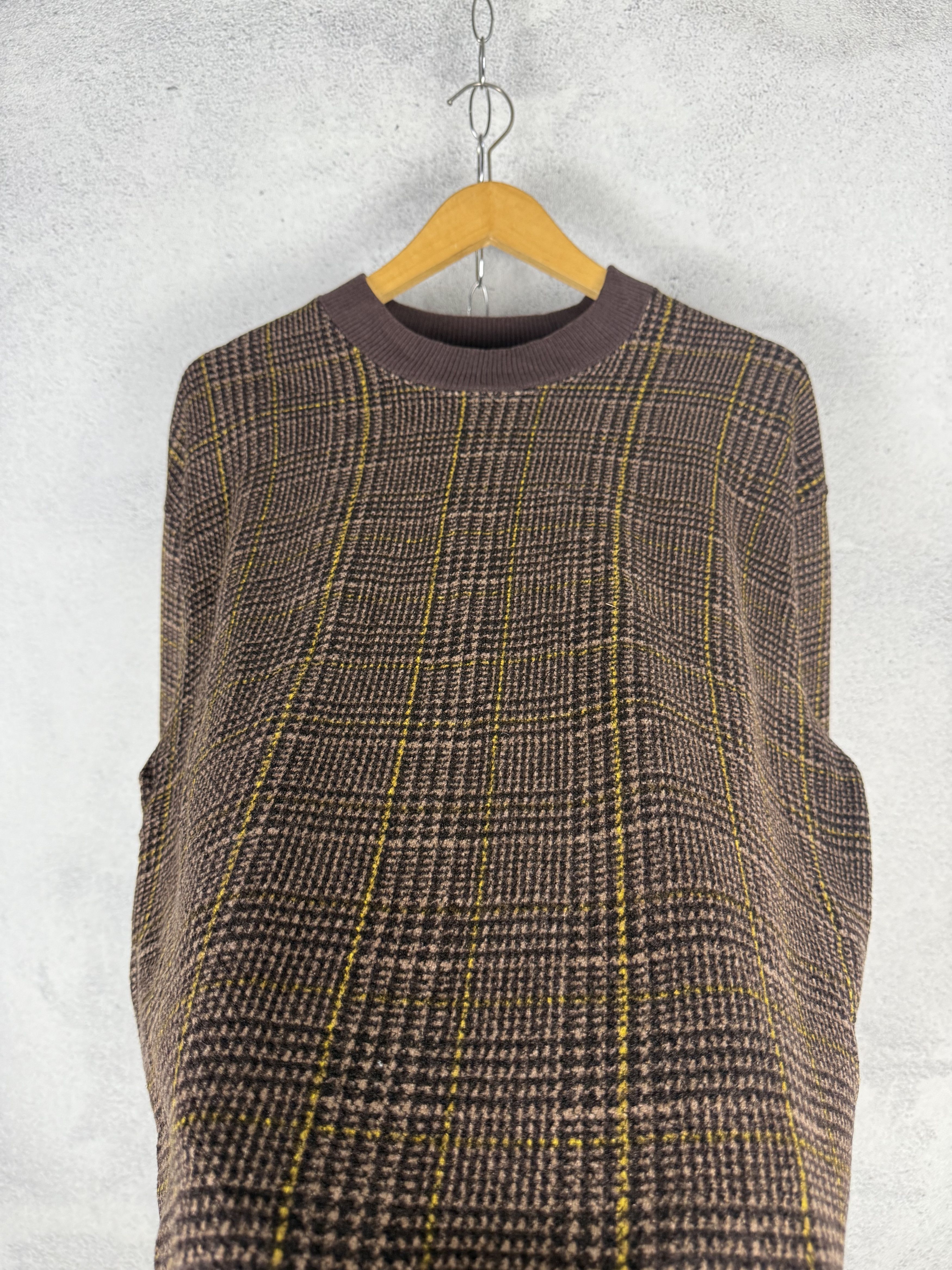 Japanese Brand INHERIT Plaid Tartan Knit Sweater Size US L / EU 52-54 / 3 - 4 Thumbnail