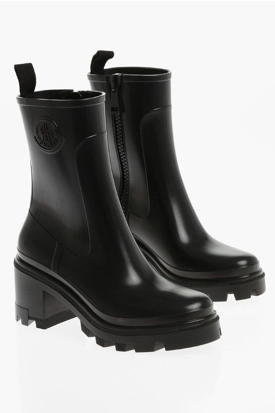 image of Moncler Rubber Loftgrip Boots With Tank Sole in Black, Women's (Size 6)