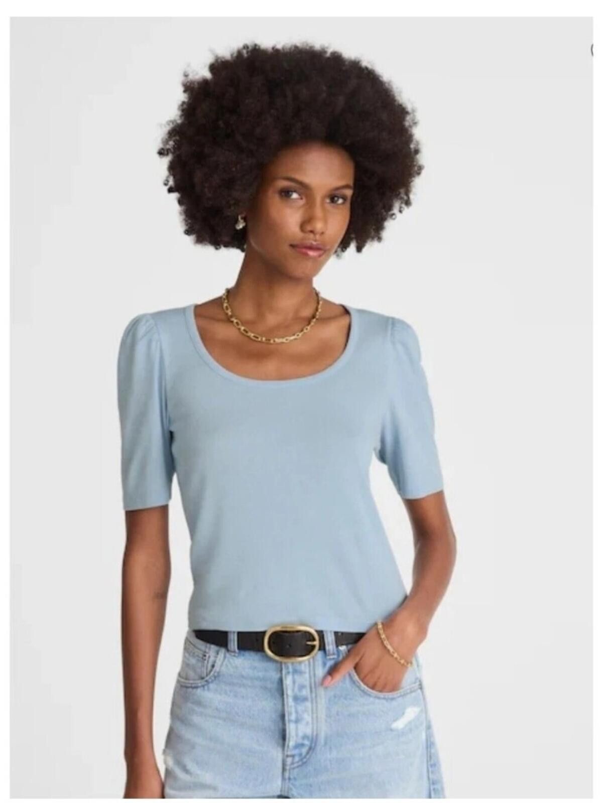 Madewell Madewell Puff-Sleeve Scoopneck Tee Size L / US 10 / IT 46 - 1 Thumbnail