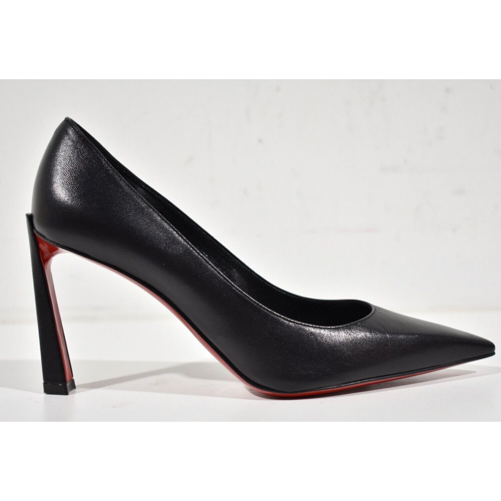 Christian Louboutin Condora 85 Black Kid Leather Pointed Toe Lower Heel Pump 35 Size US 5 / IT 35 - 2 Thumbnail